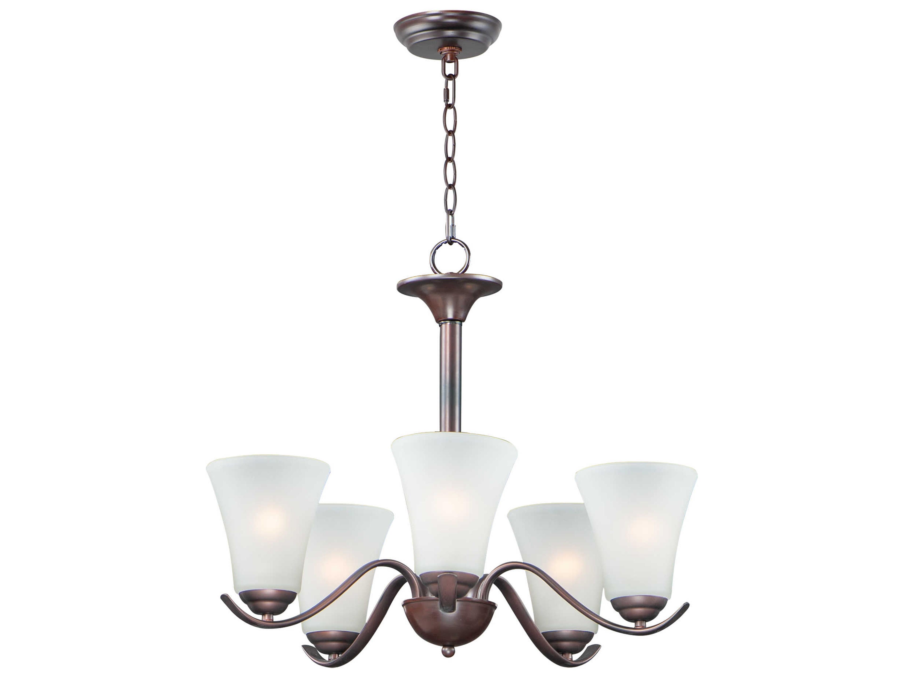Vital 5-Light Bronze Glass Bell Chandelier