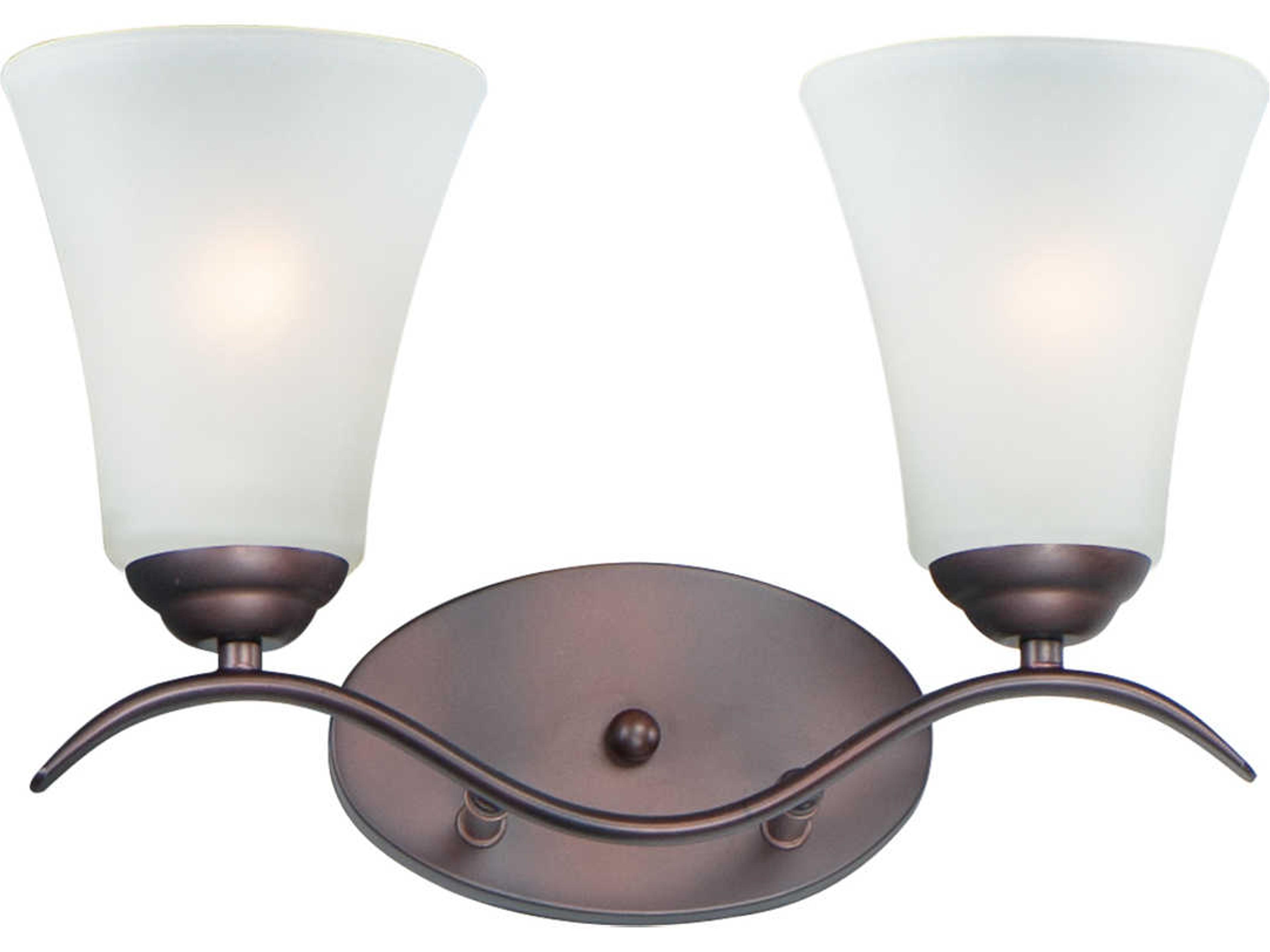 Vital 2-Light Bronze Glass Vanity Light