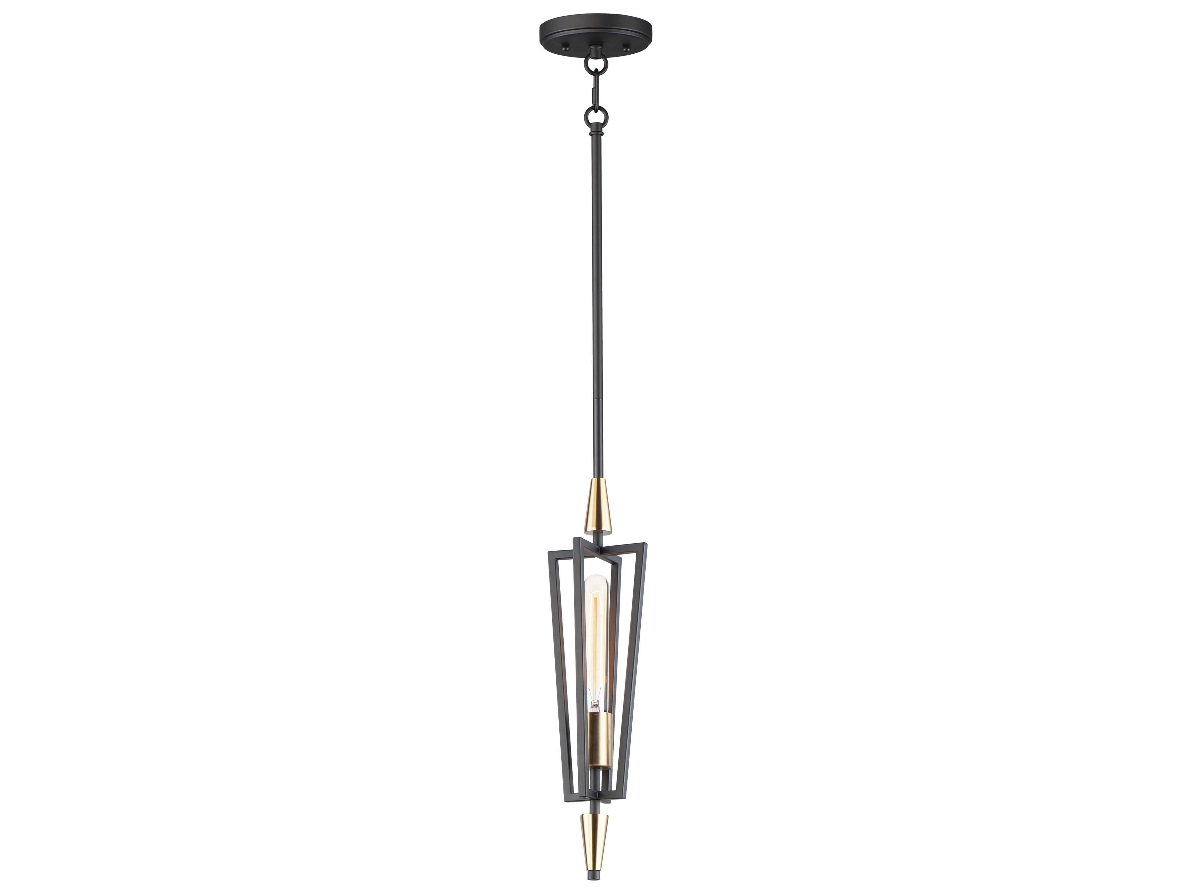 Wings 1-Light Black Satin Brass Mini Pendant