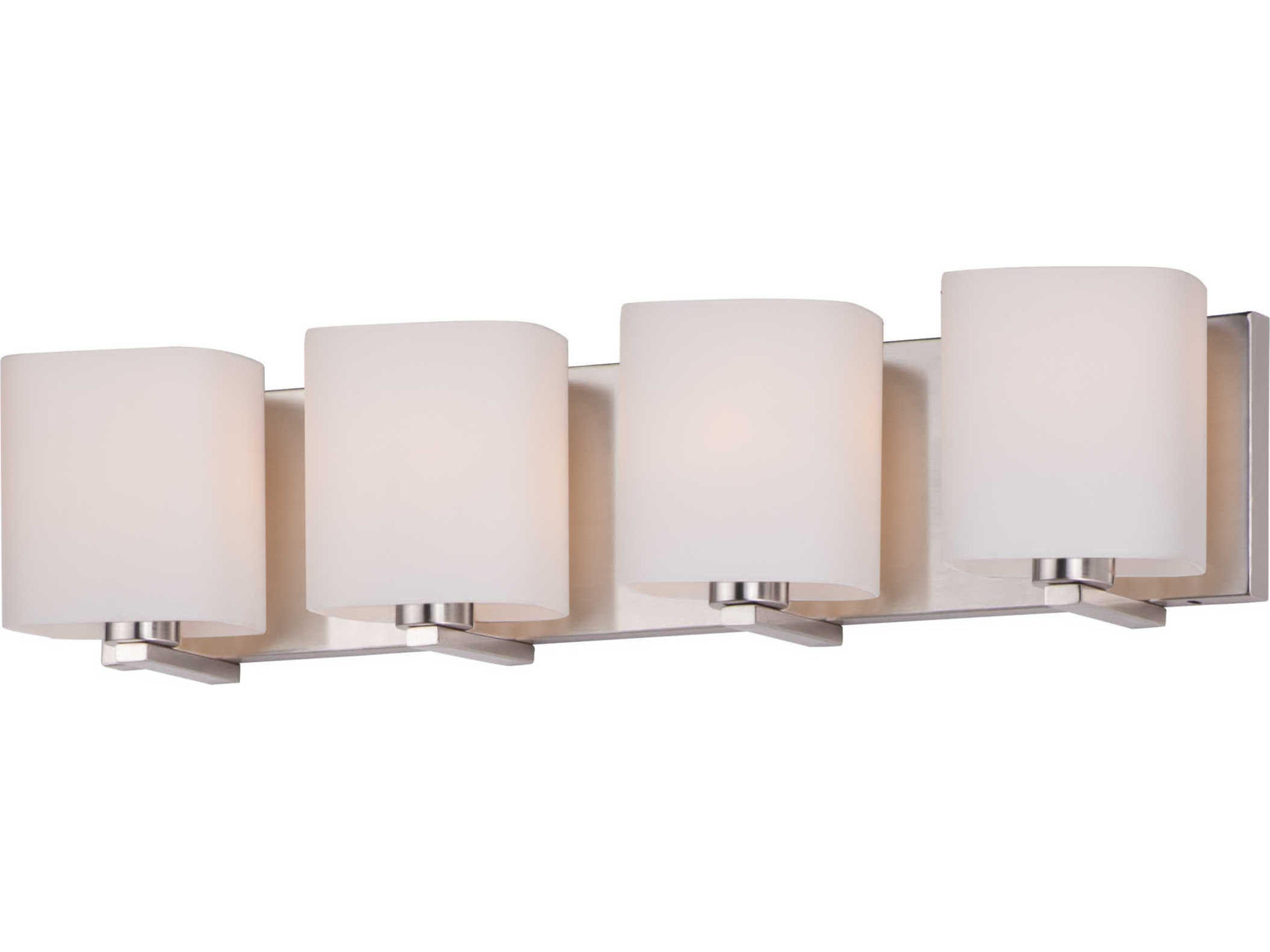 Wrap 4-Light Satin Nickel Glass Vanity Light