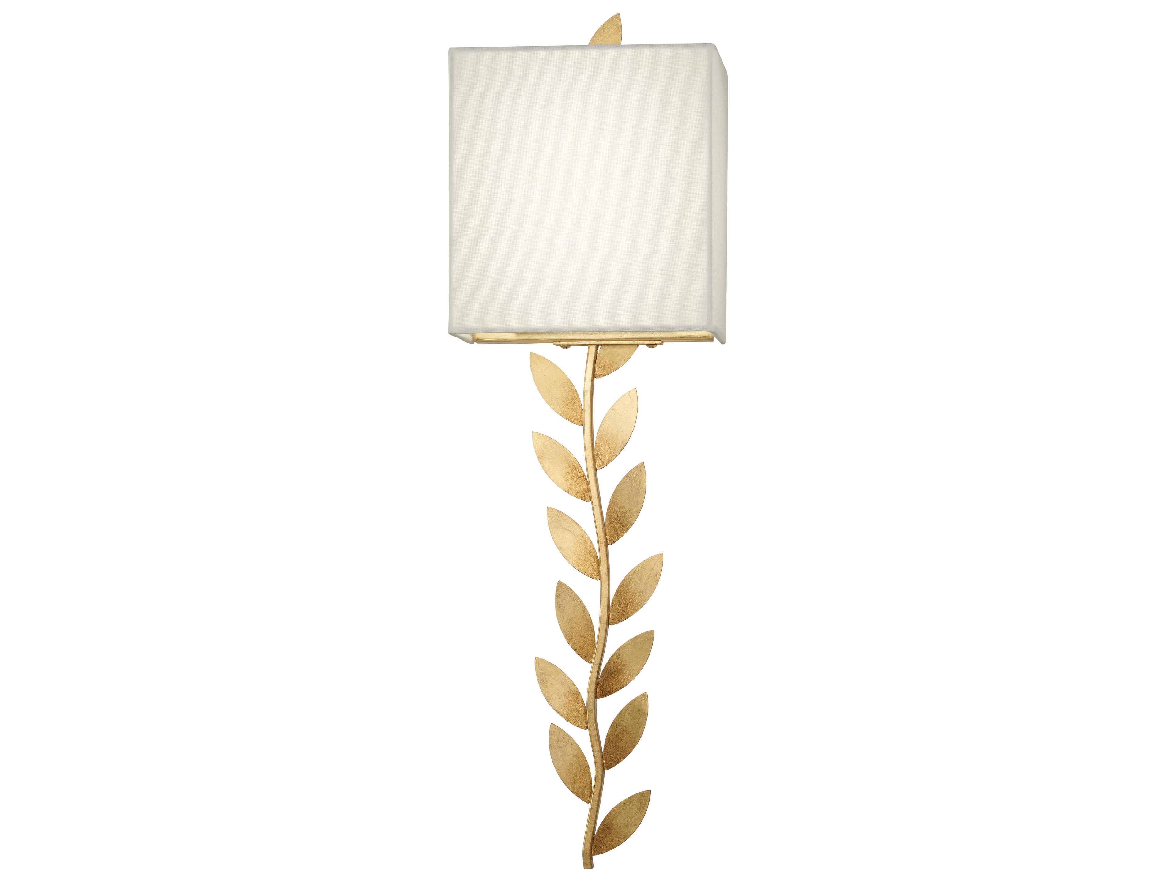 Arbor Grove 2-Light Ardent Gold Leaf Glass LED Wall Sconce