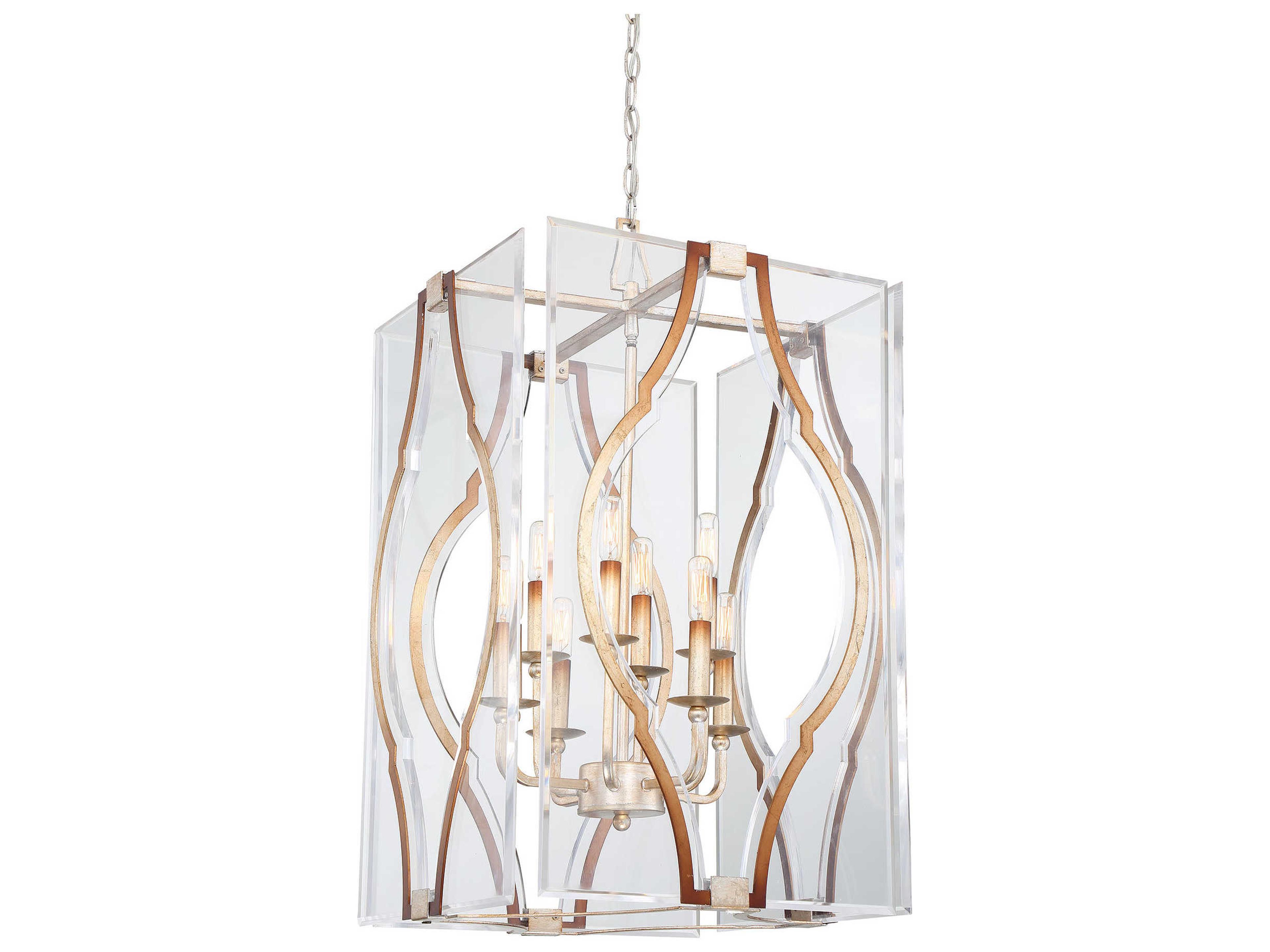 Brenton Cove 8-Light Gold Mist Leaf Geometric Chandelier
