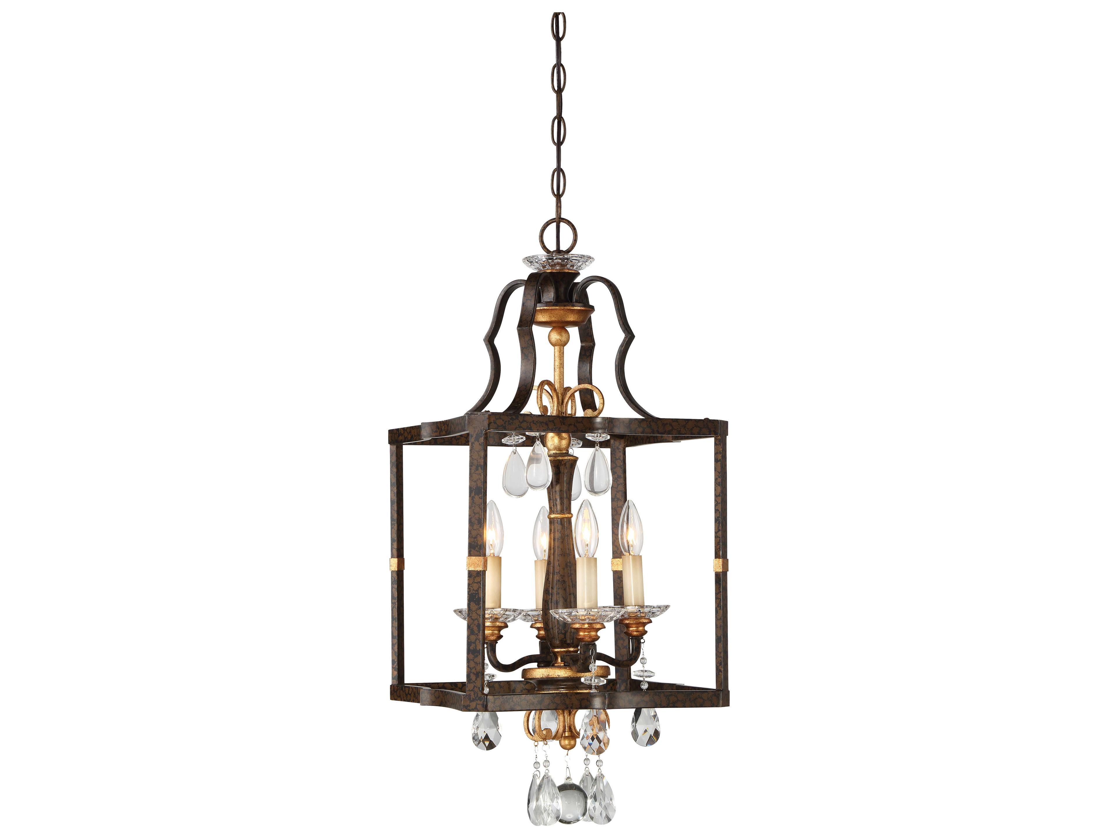Chateau Nobles 4-Light Bronze Crystal Chandelier