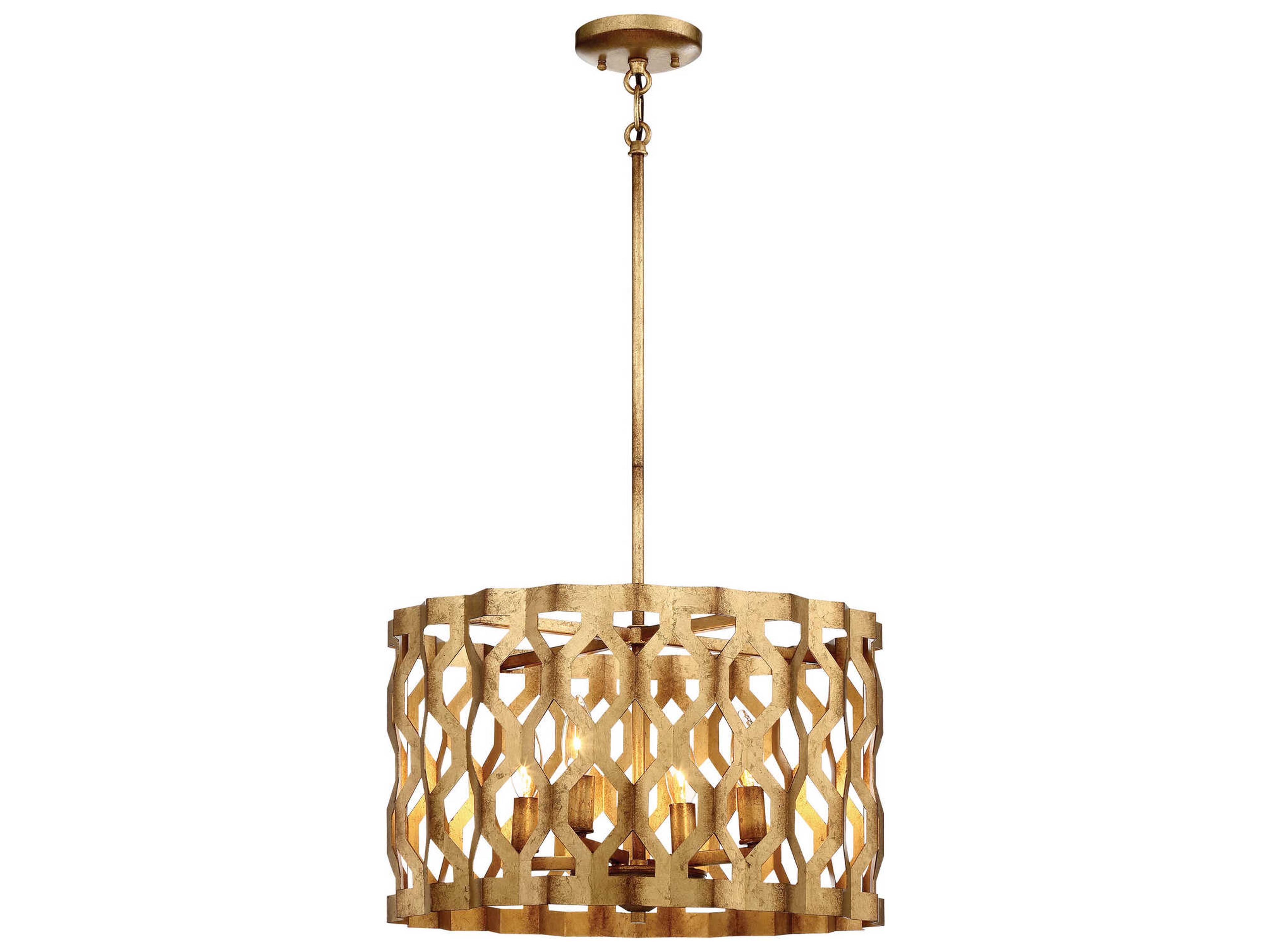 Coronade 4-Light Pandora Gold Leaf Pendant