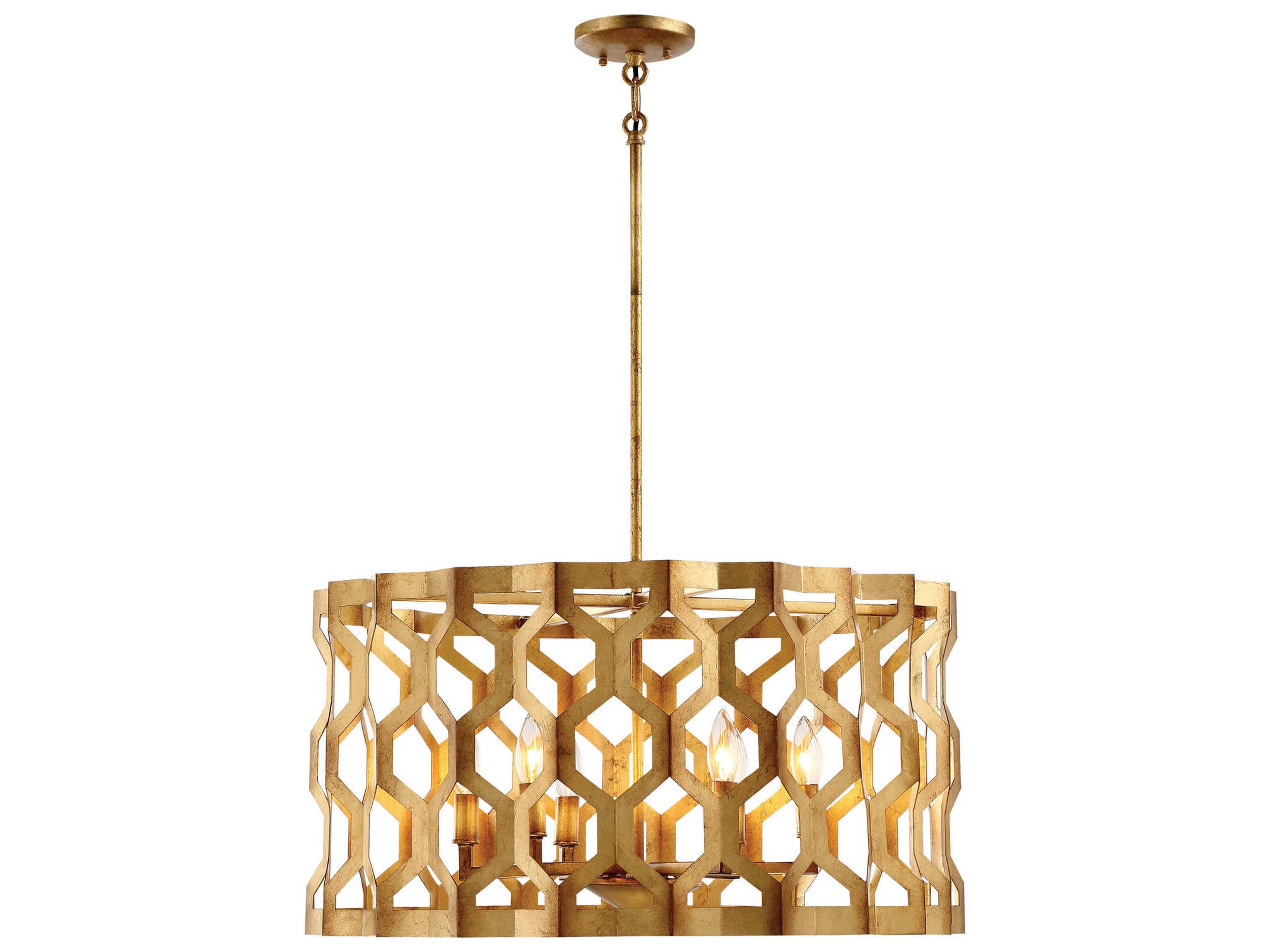 Coronade 6-Light Pandora Gold Leaf Pendant