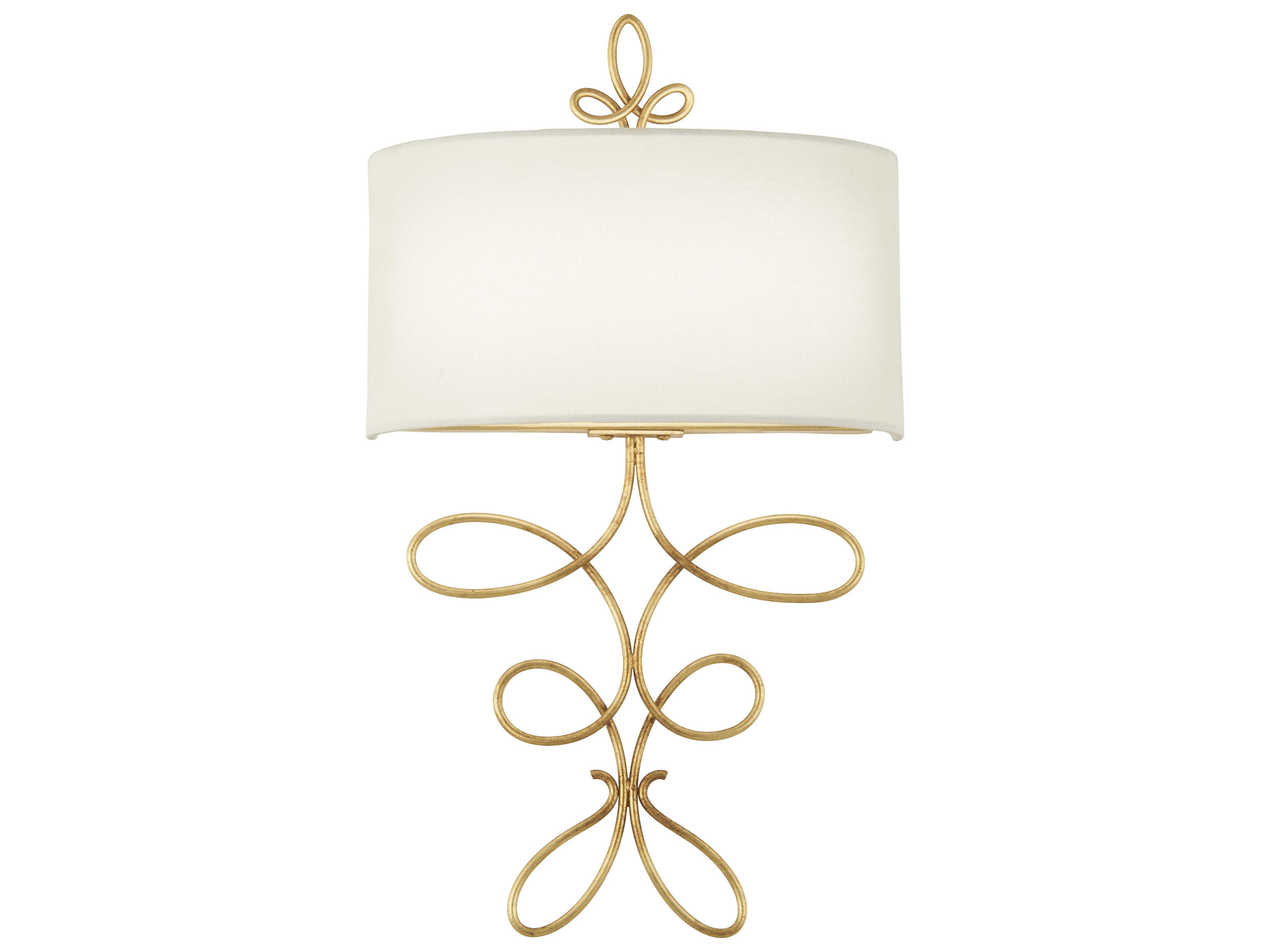 Gianella 2-Light Ardent Gold Leaf Glass LED Wall Sconce