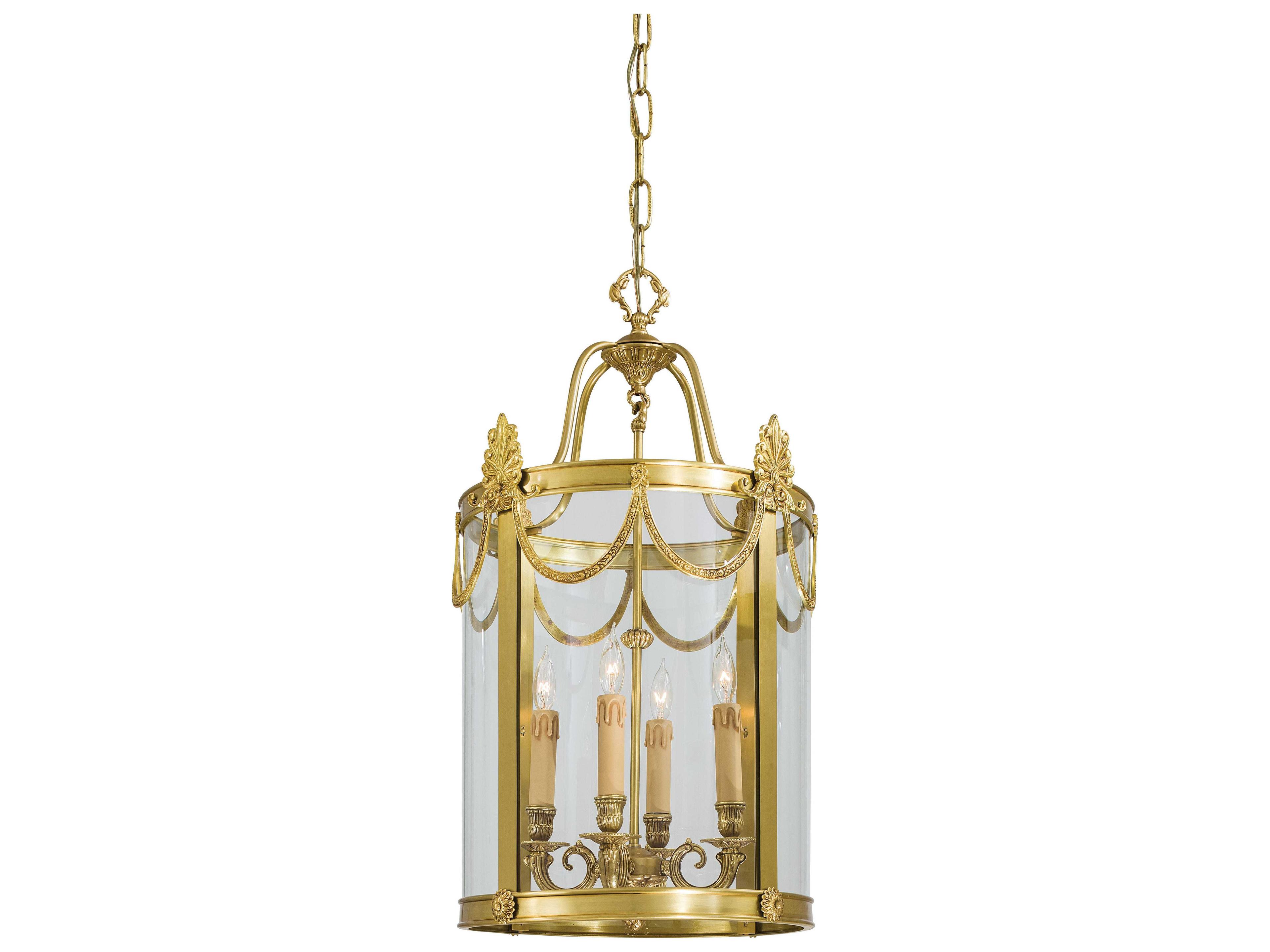 4-Light Dore Gold Glass Pendant