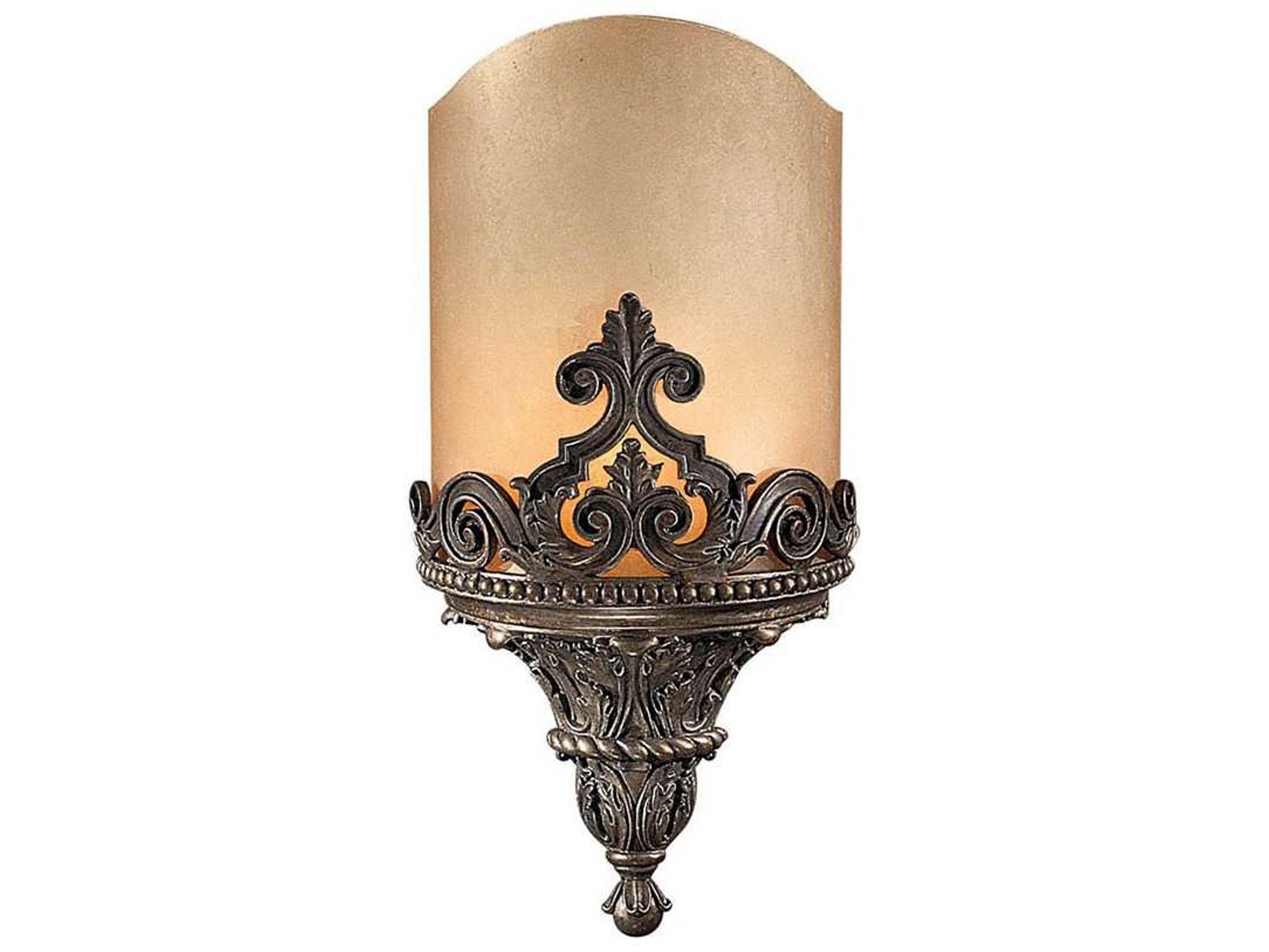 Aged Bronze Glass Wall Sconce