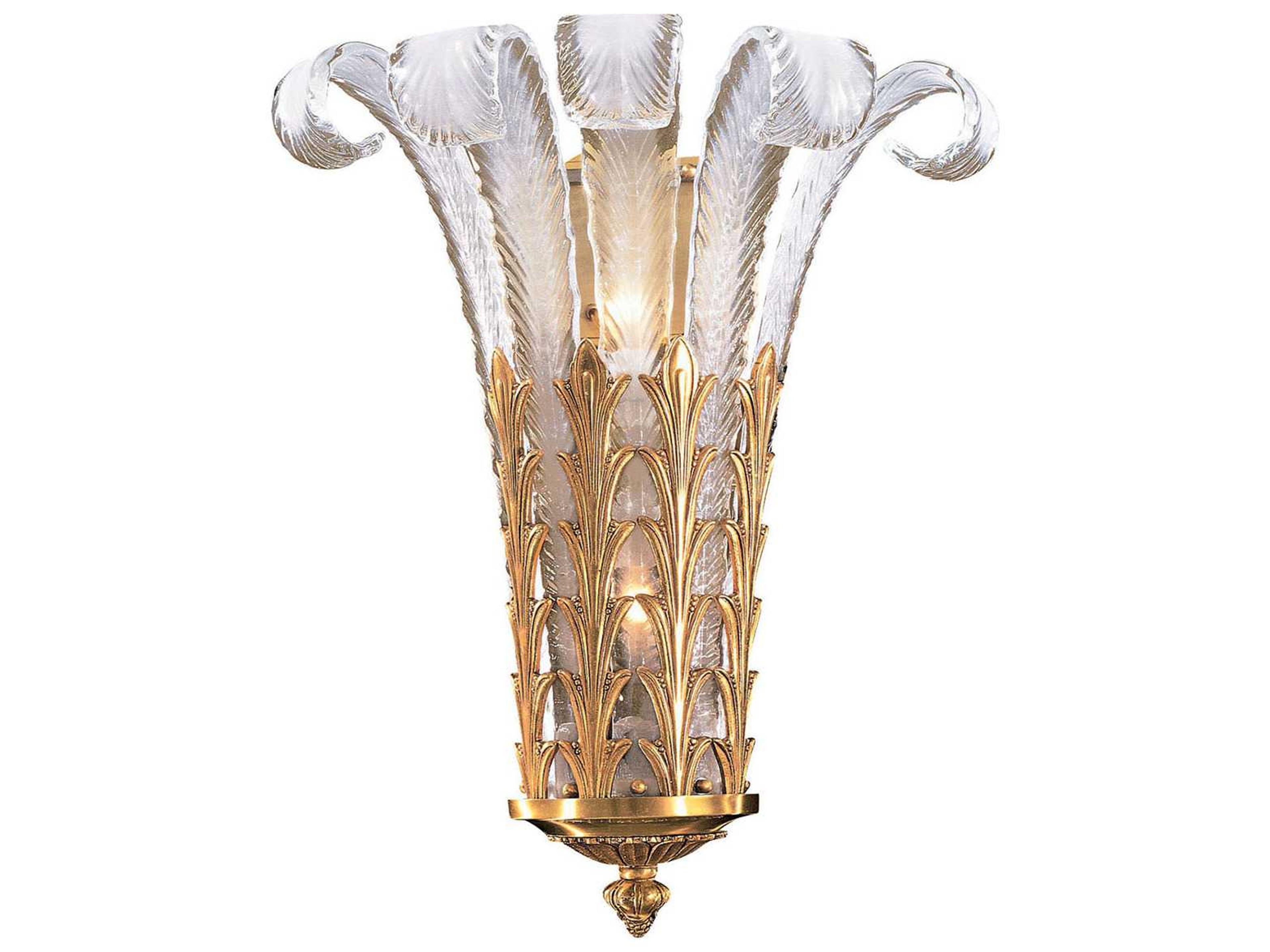 French Gold Glass Wall Sconce