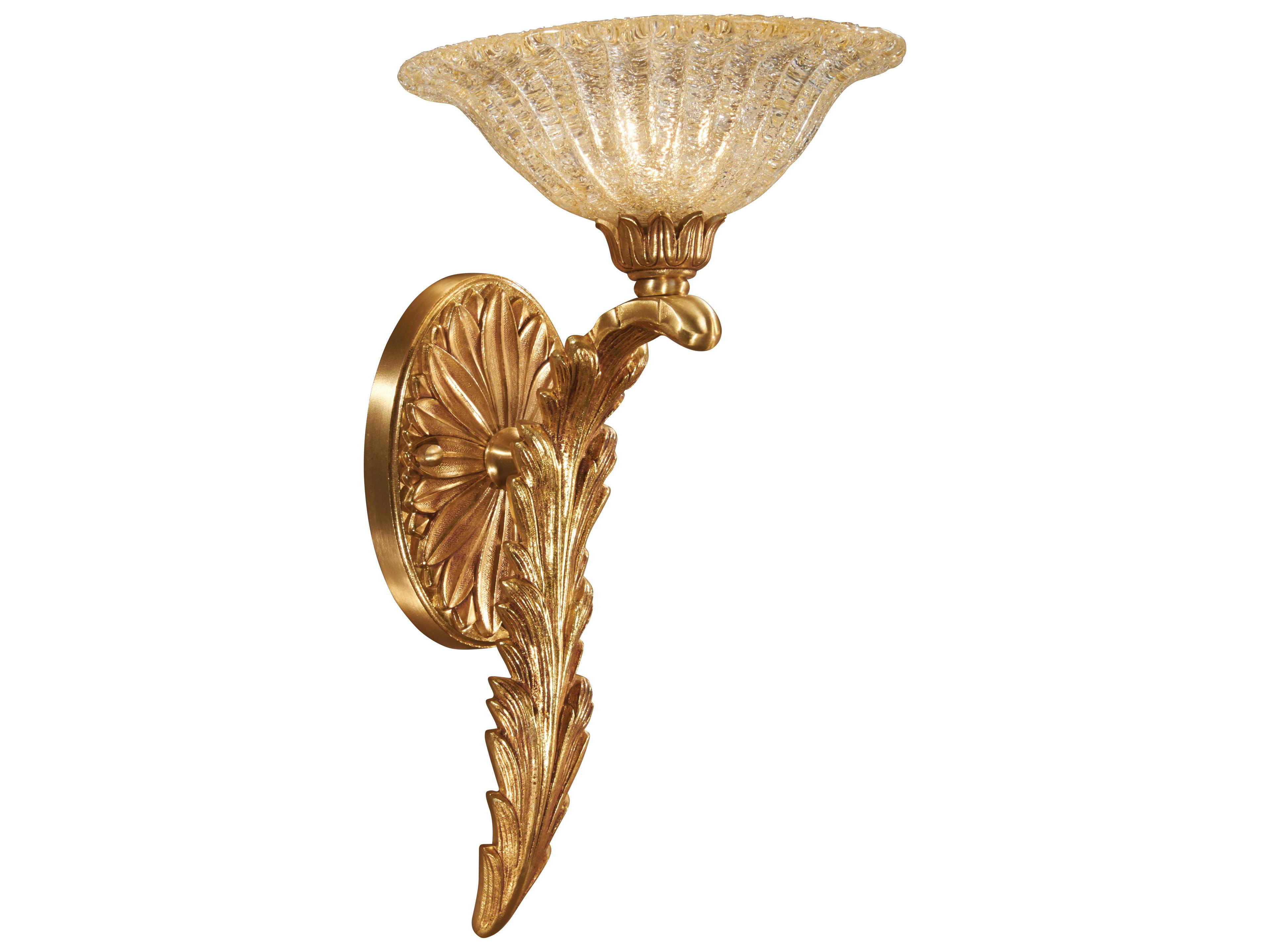 Metropolitan French Gold Glass Wall Sconce