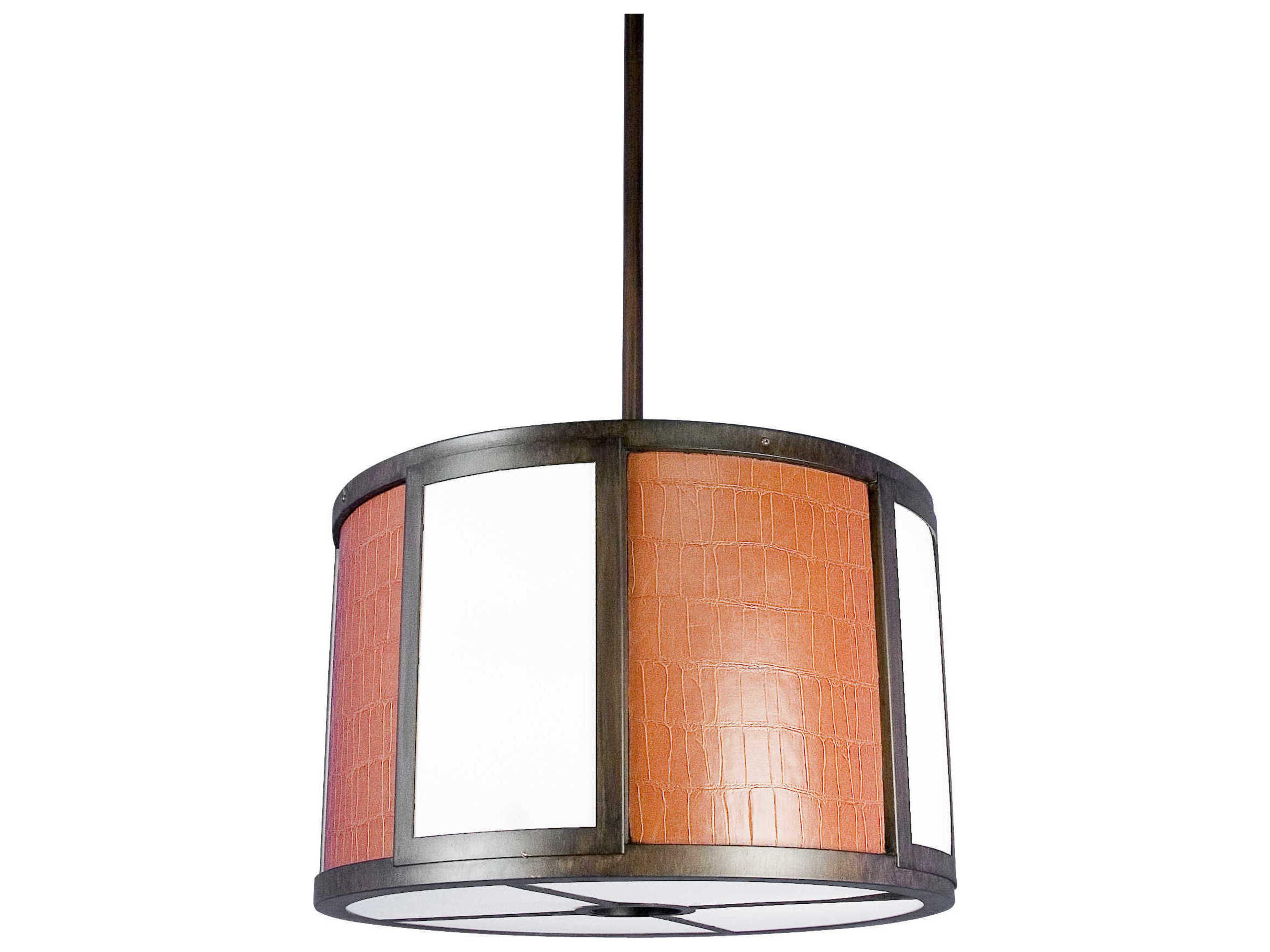 5-Light Brown Drum Pendant