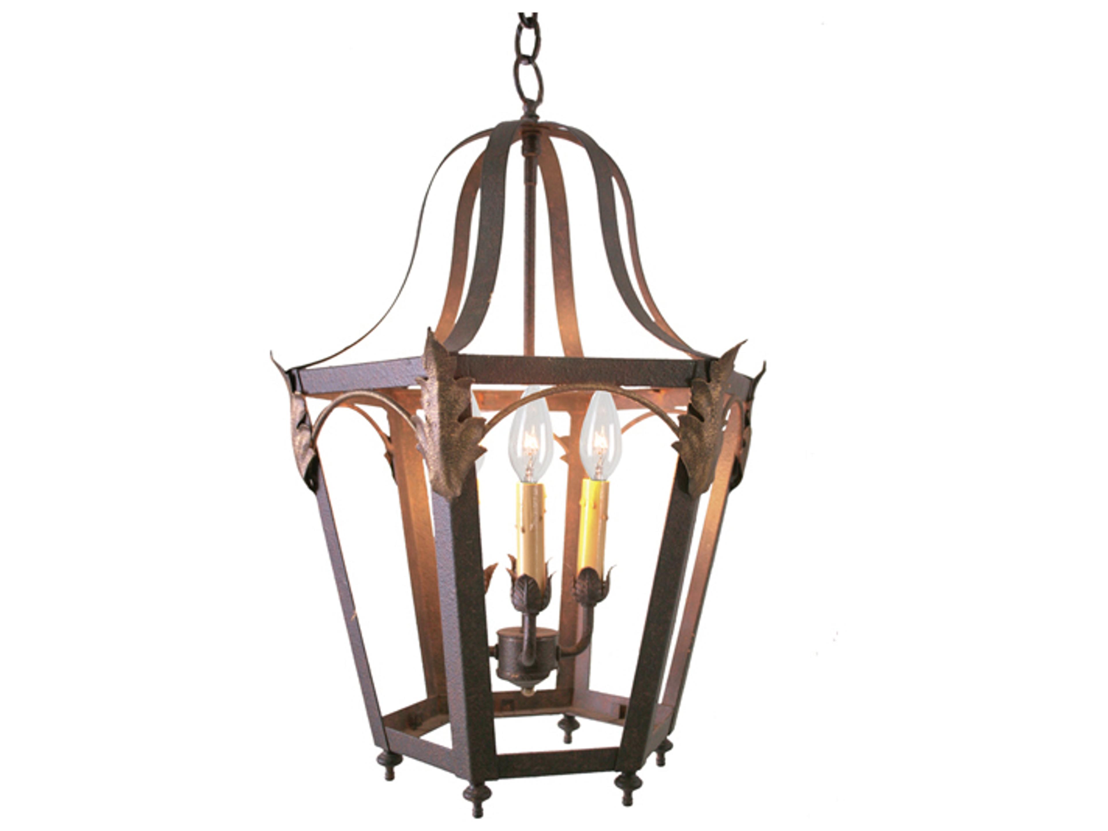 Acacia 4-Light Rusty Nail Brown Candelabra Lantern Chandelier