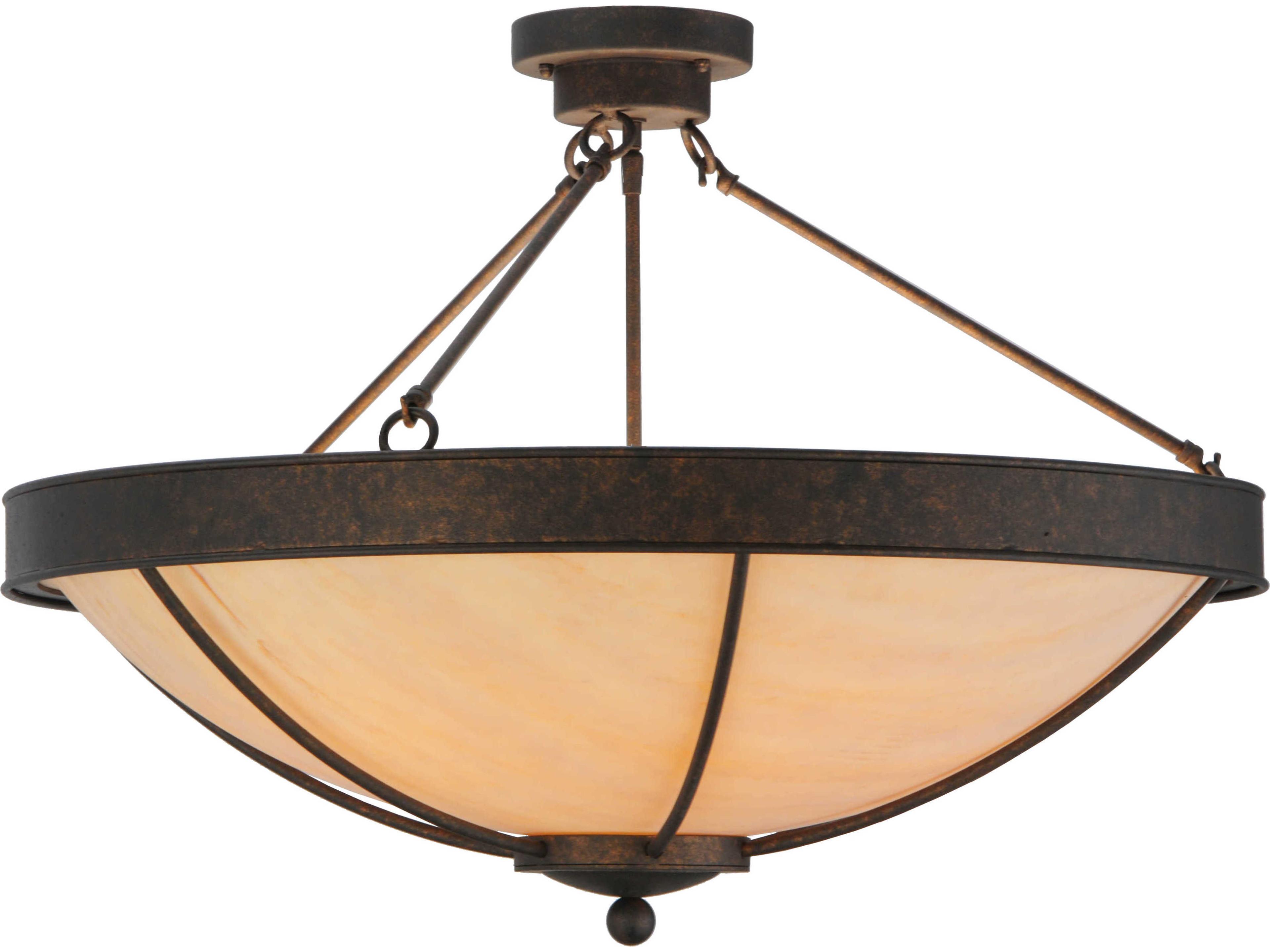 5-Light Bronze Bowl Semi Flush Mount