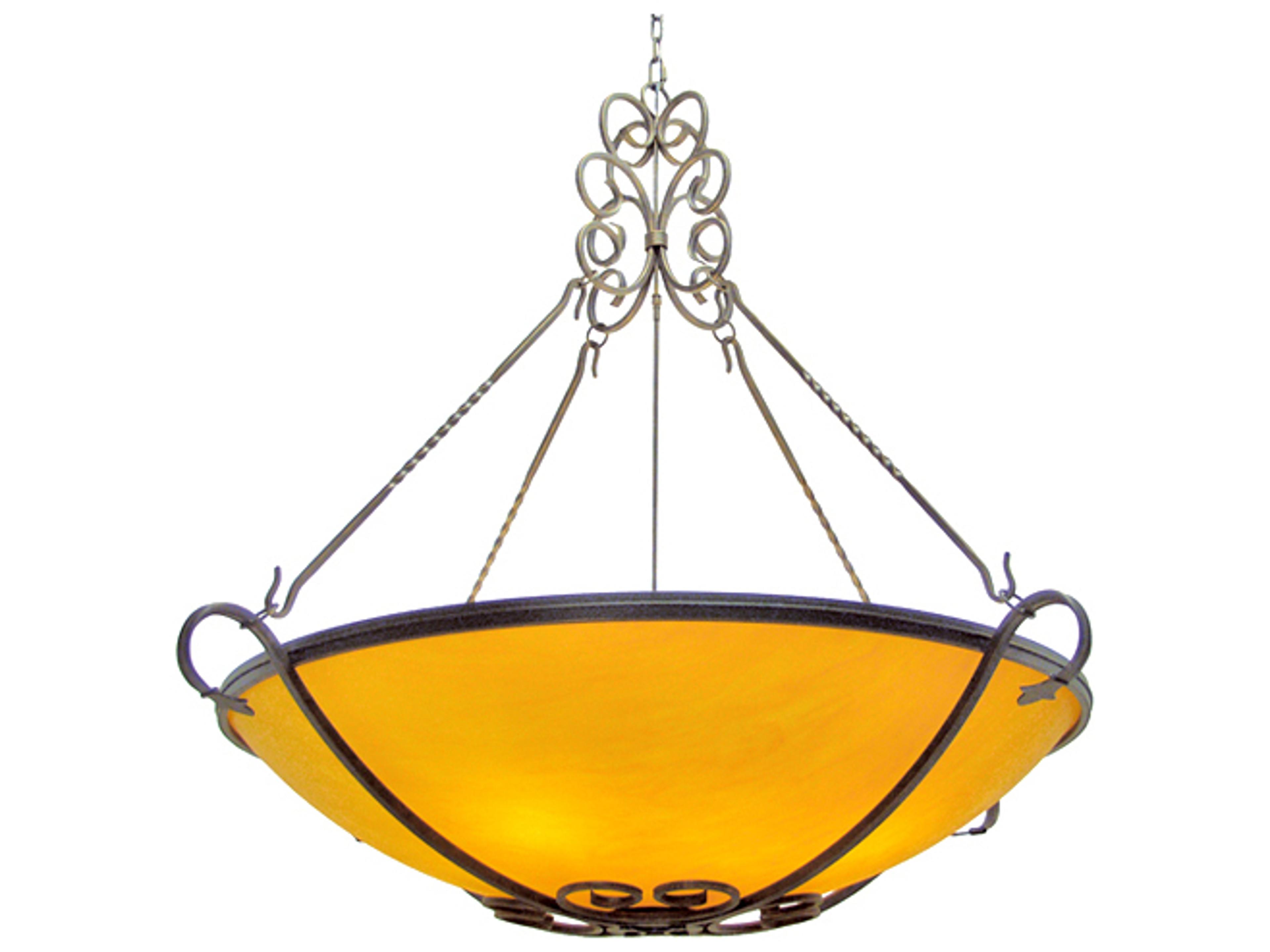 Alaine 8-Light Cajun Spice Brown Glass Bowl Pendant