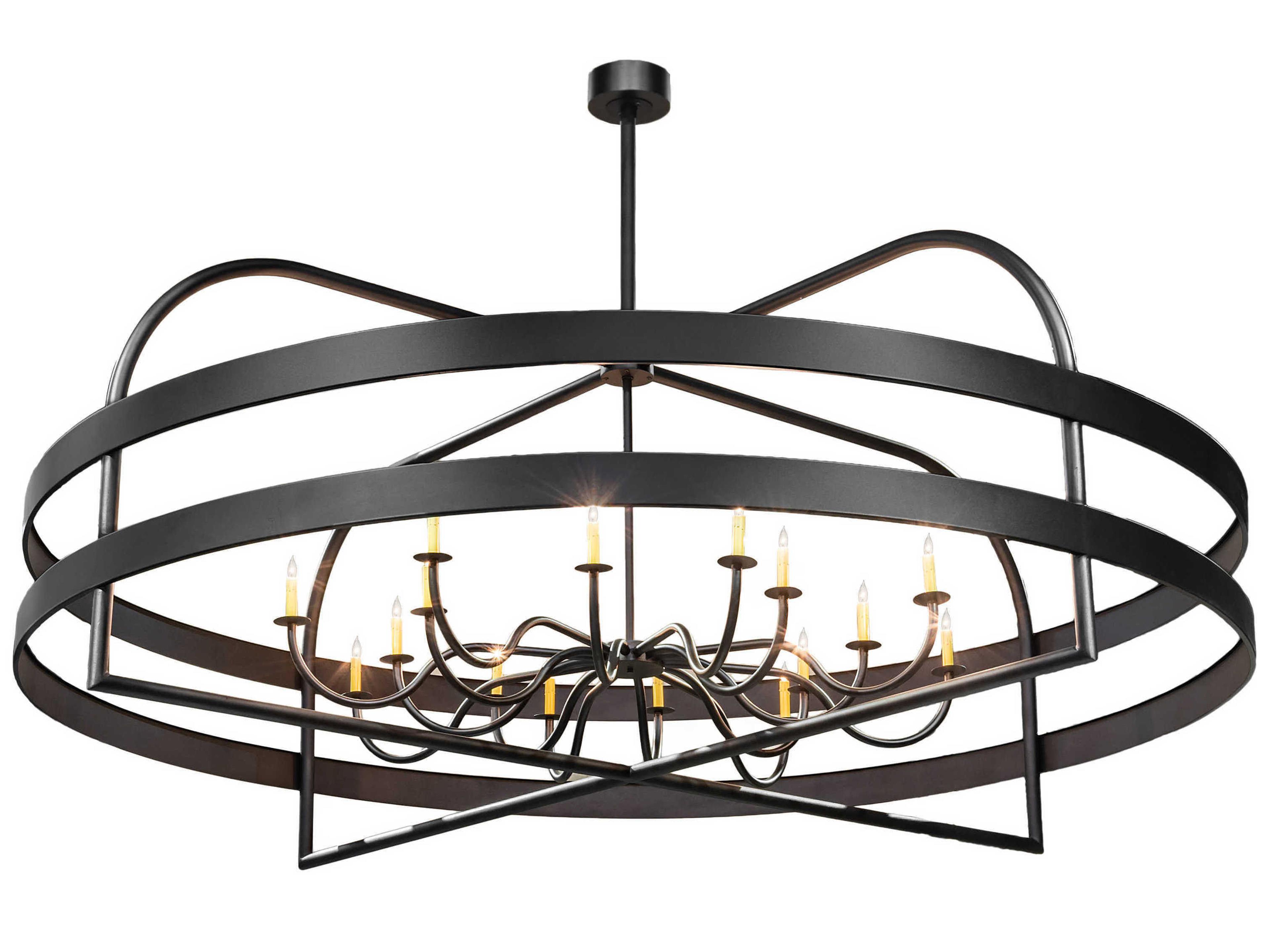 Aldari 16-Light6-Light Black Grey LED Candelabra Geometric Chandelier