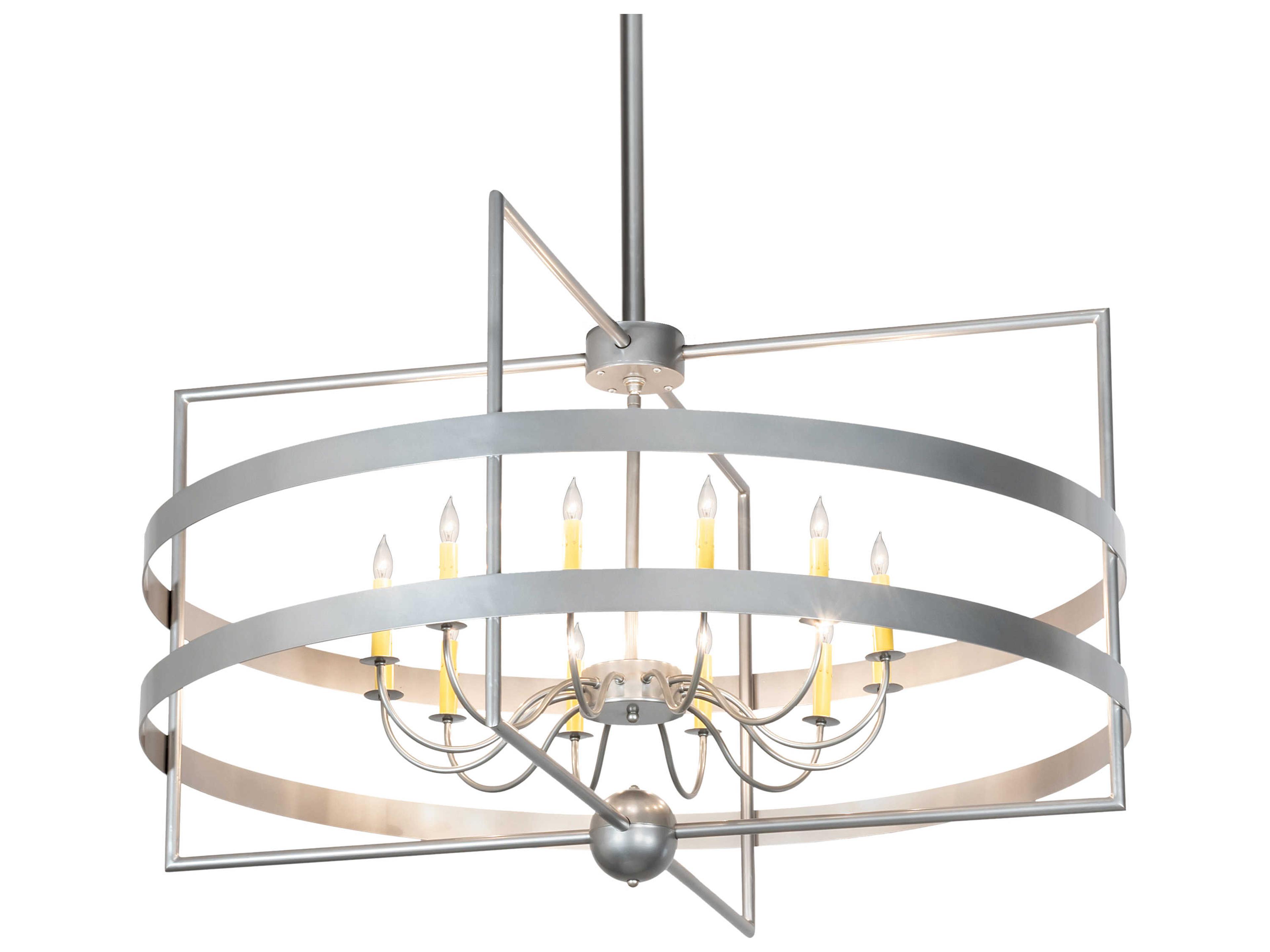 Aldari 12-Light Nickel Candelabra Geometric Chandelier
