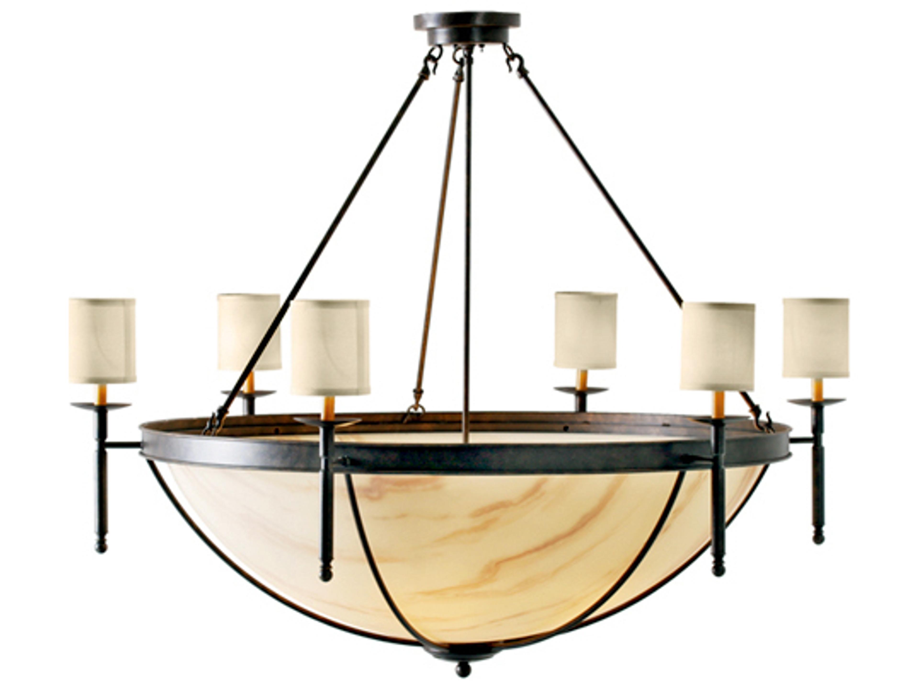 Alysia 6 6-Light Gilded Tobacco Brown Bowl Cylinder Chandelier