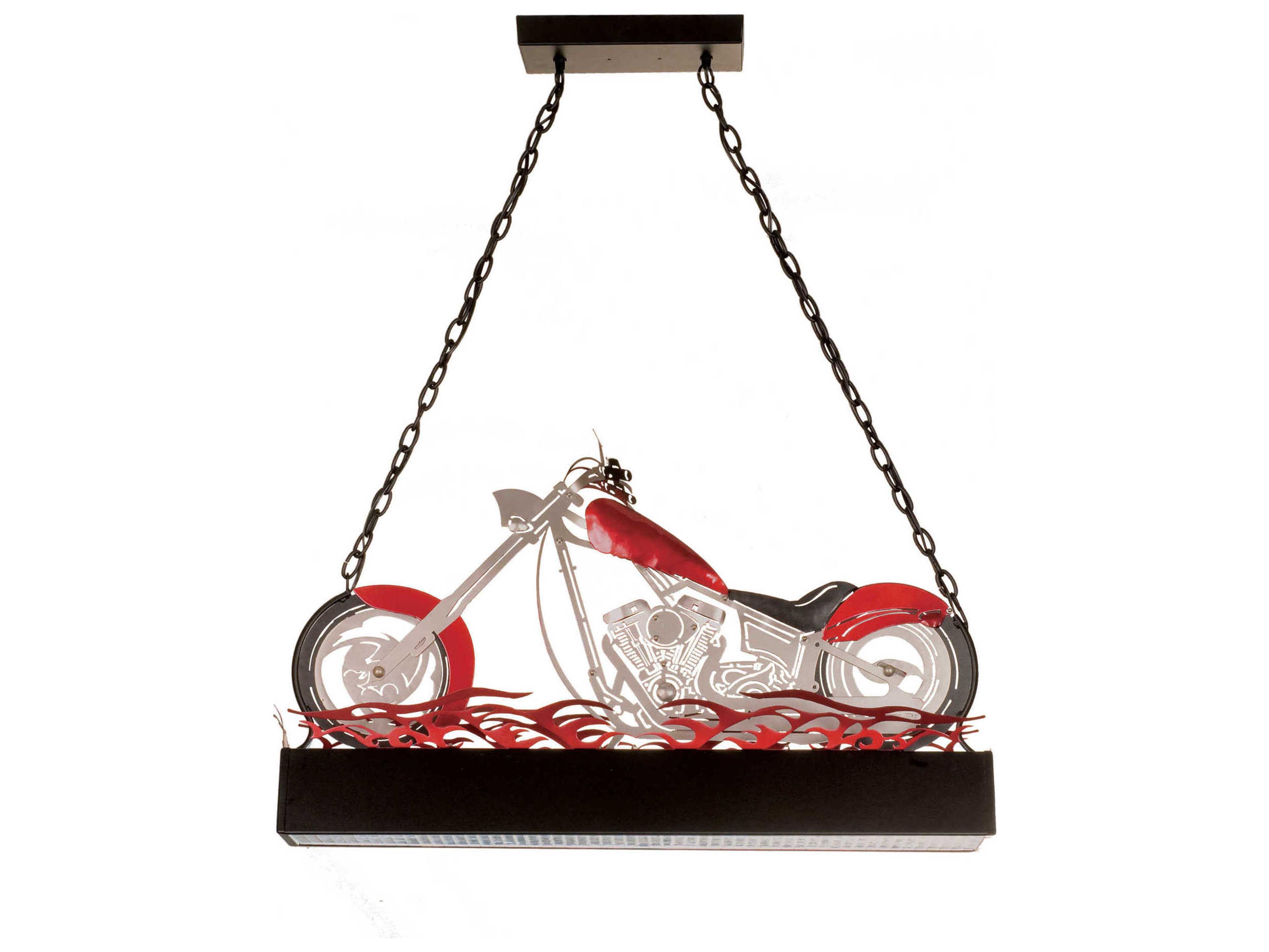 Motorcycle 2-Light Nickel Pendant