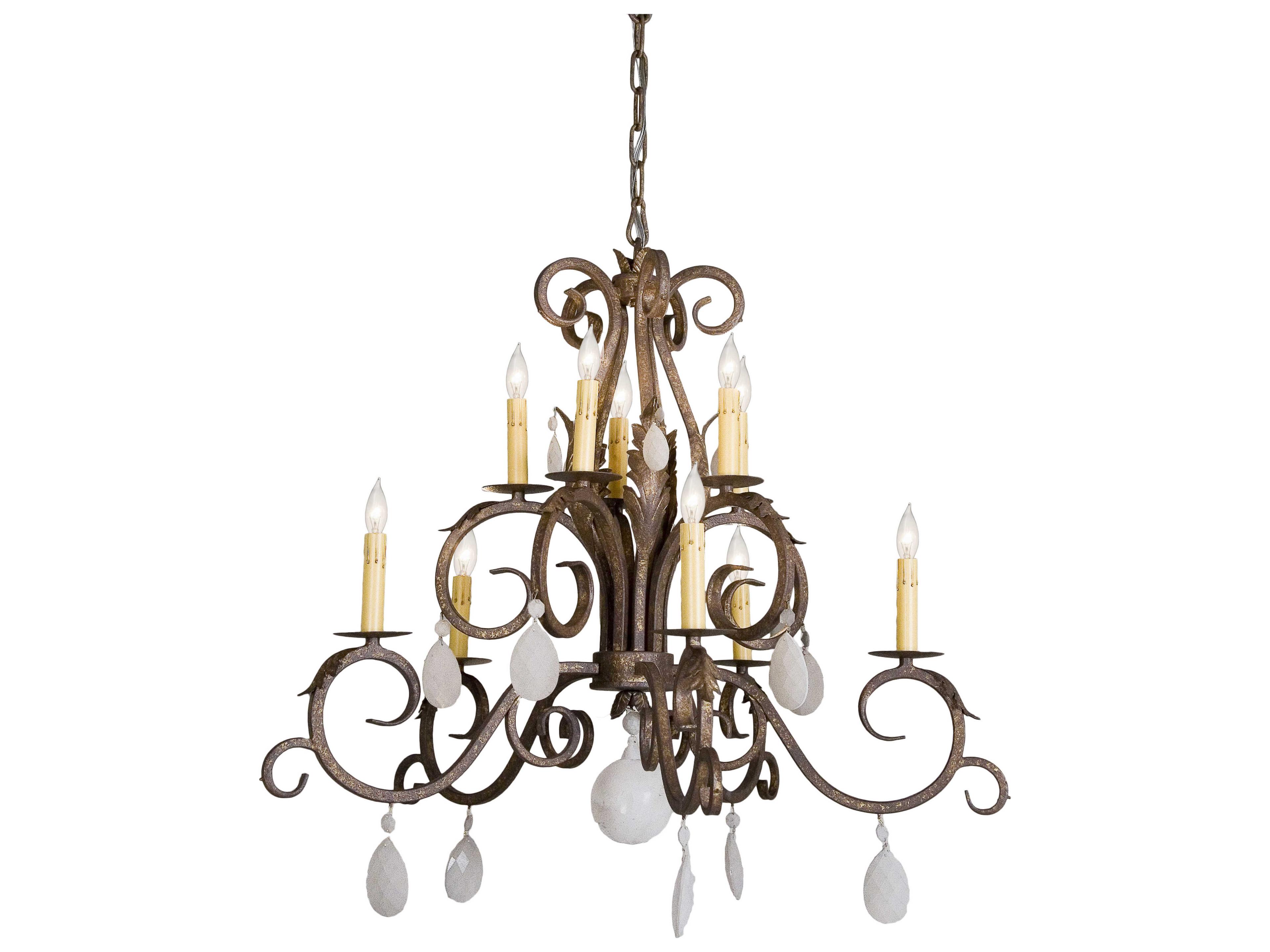 Anassa 10-Light Pompeii Gold Crystal Candelabra Tiered Chandelier