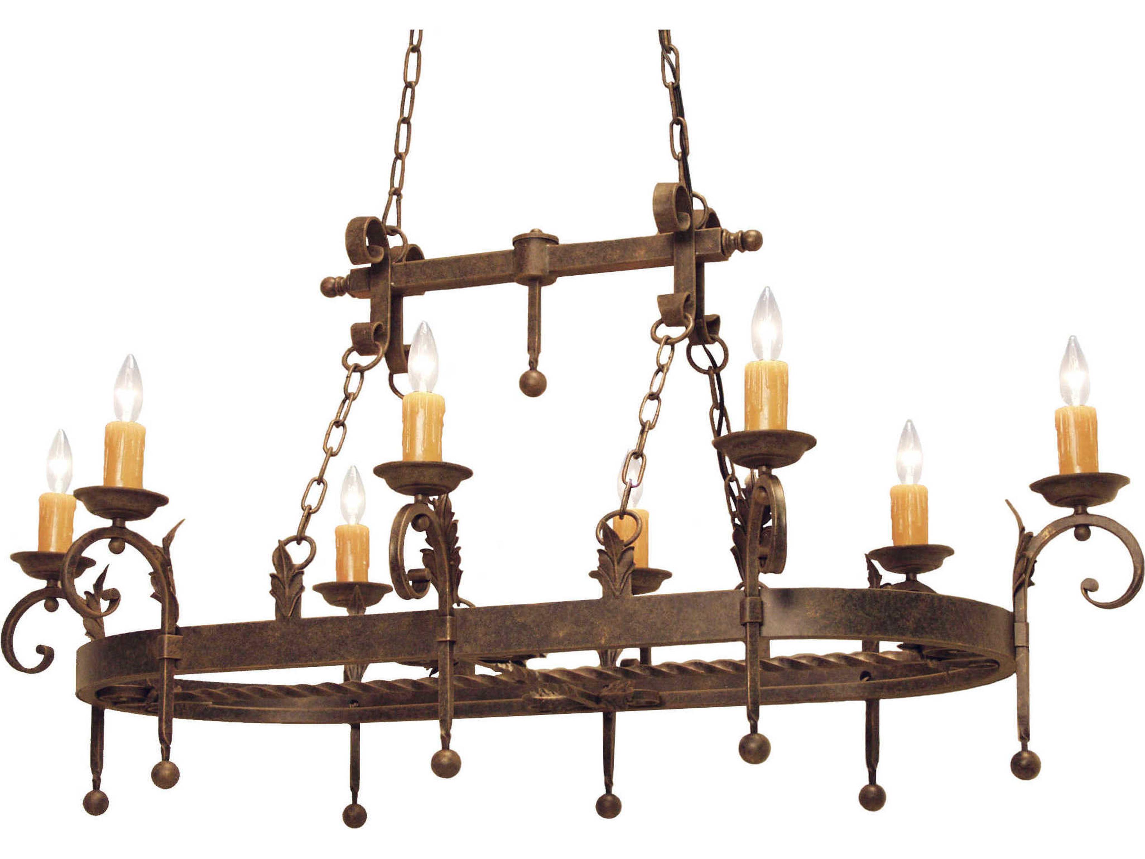 Andorra 8-Light Gilded Tobacco Hue Brown Island Pendant