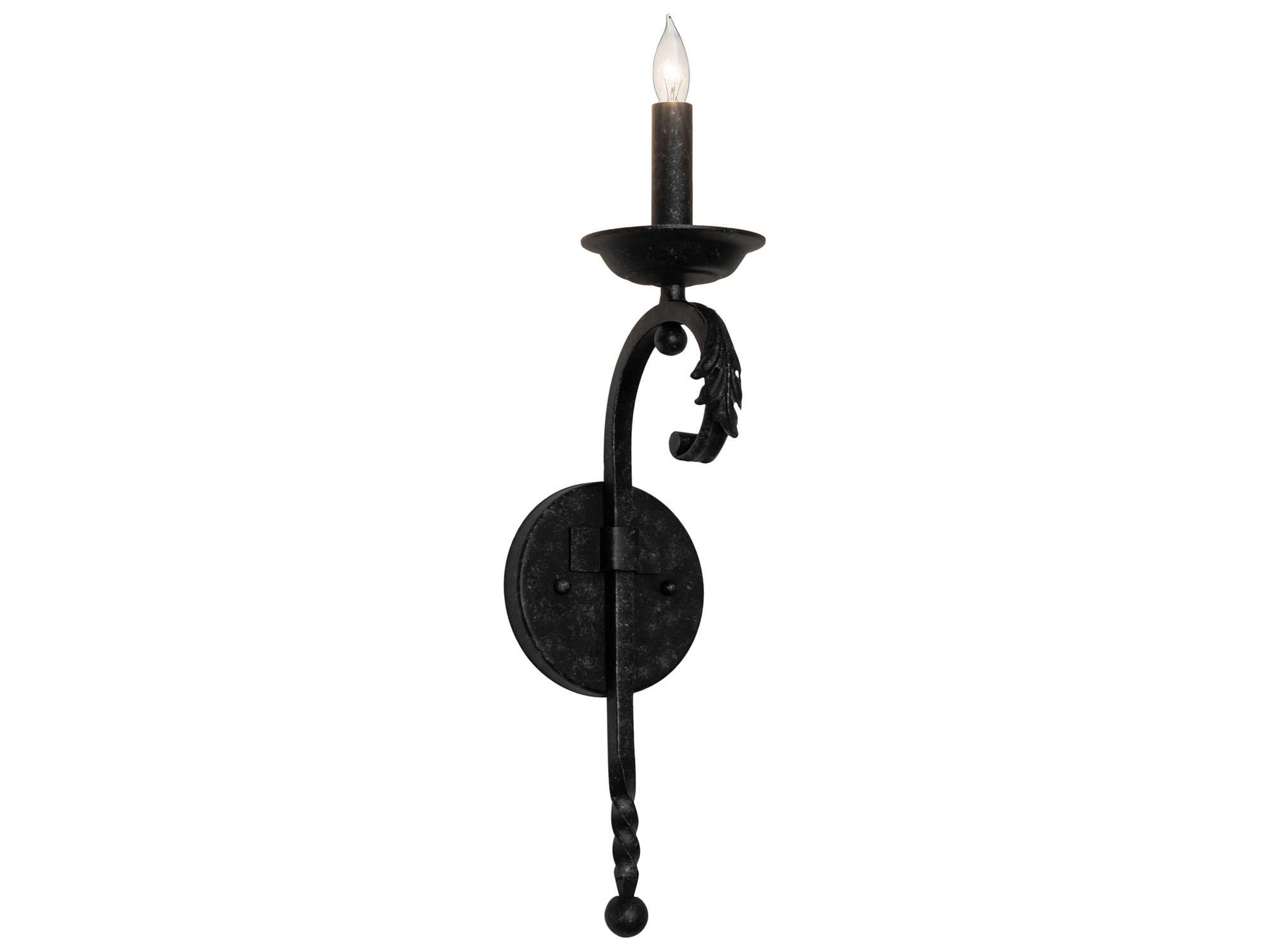 Andorra 1-Light Black Wall Sconce