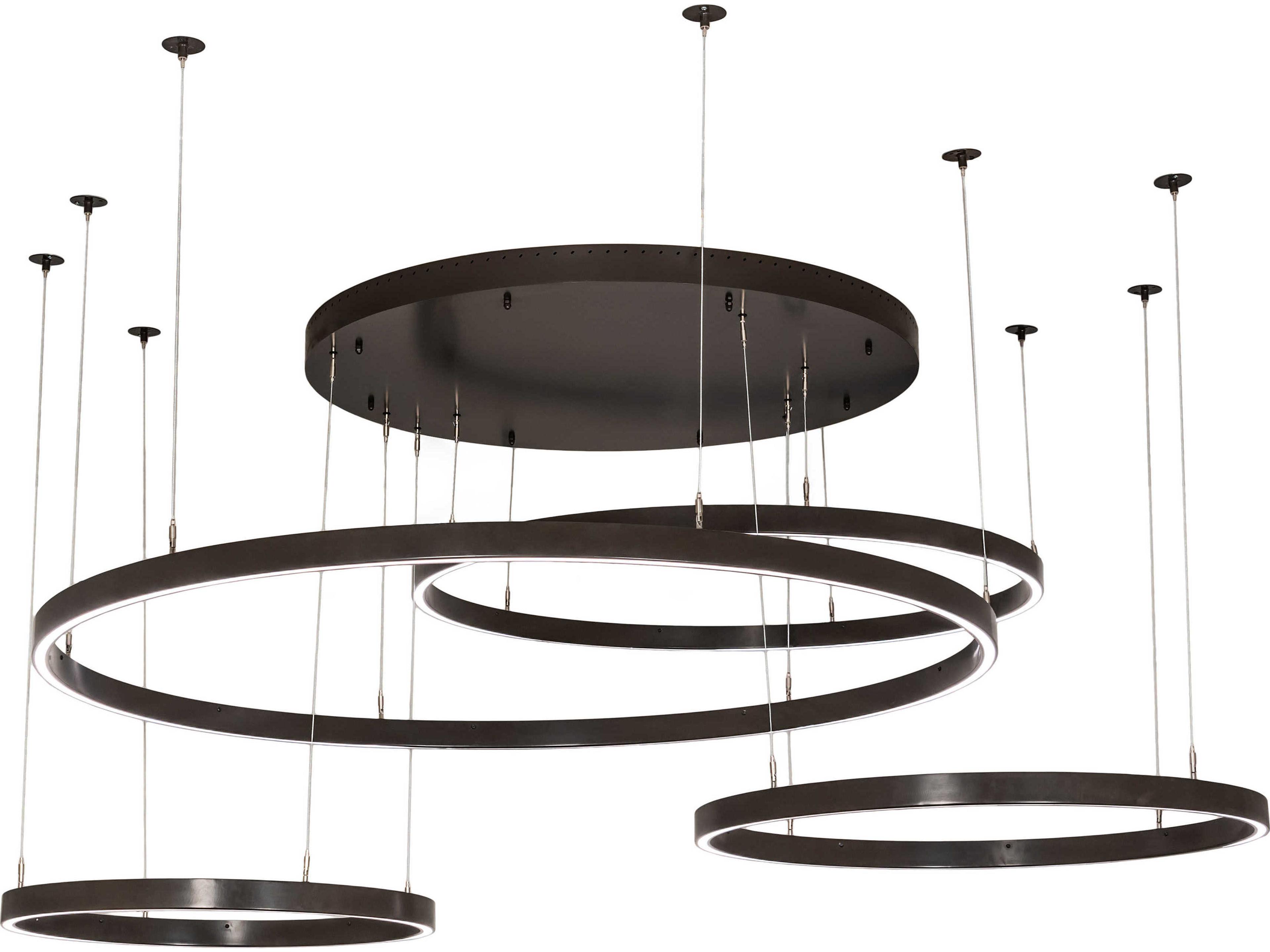 Anillo Timeless Bronze White LED Round Tiered Pendant