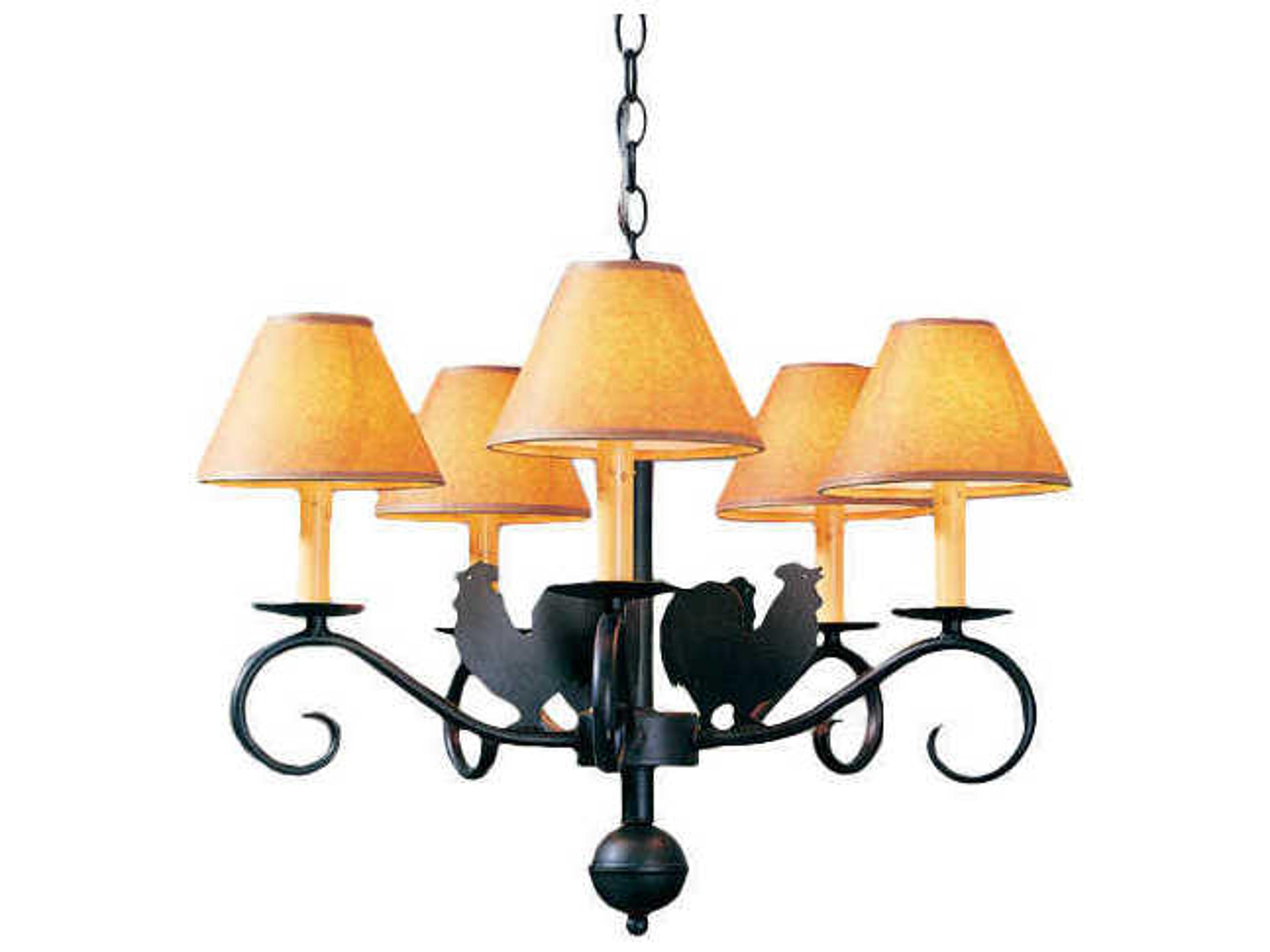Animals 5-Light Black Candelabra Chandelier