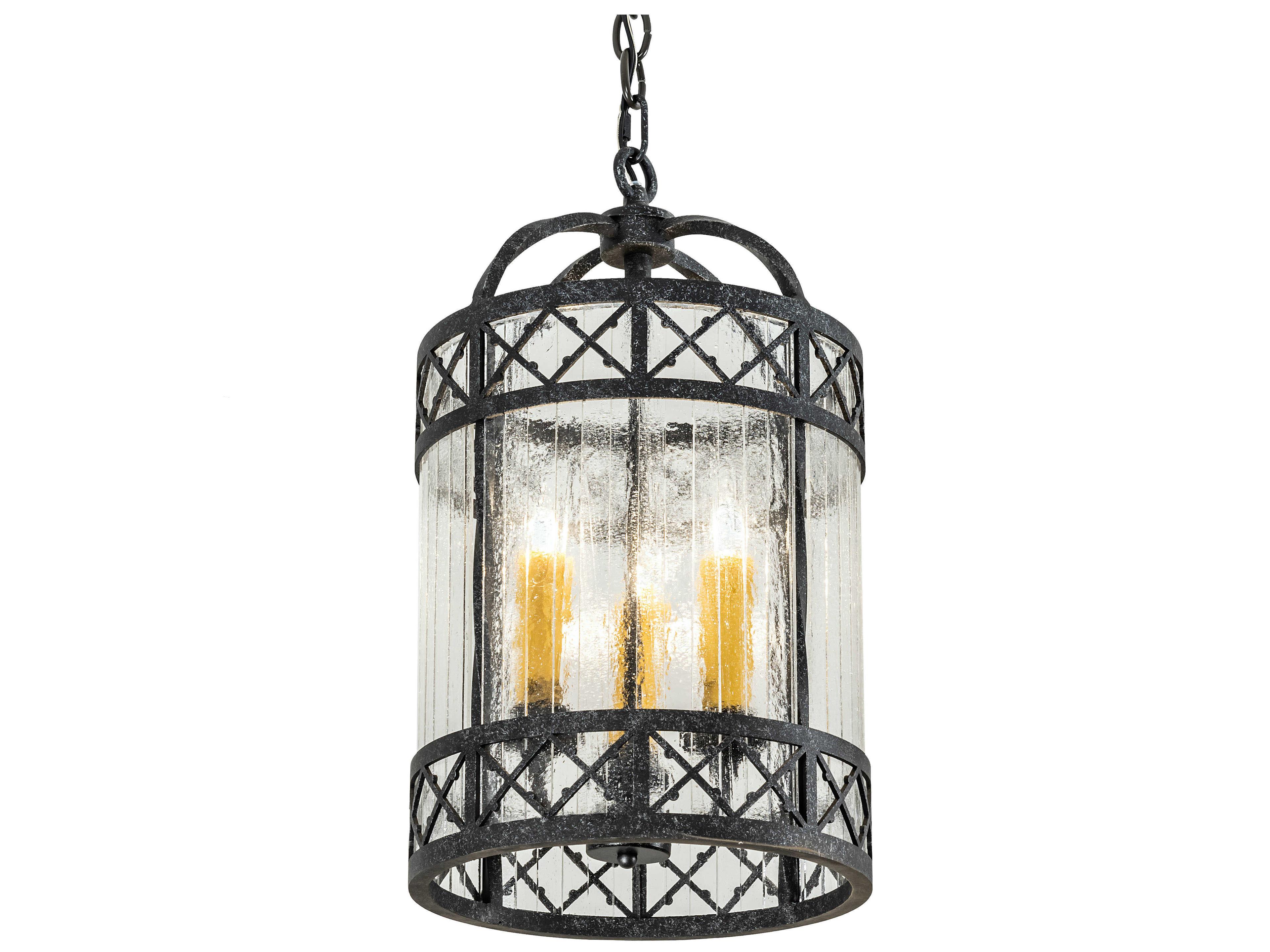 Antencio 3-Light Gunmetal Glass Candelabra Cylinder Chandelier