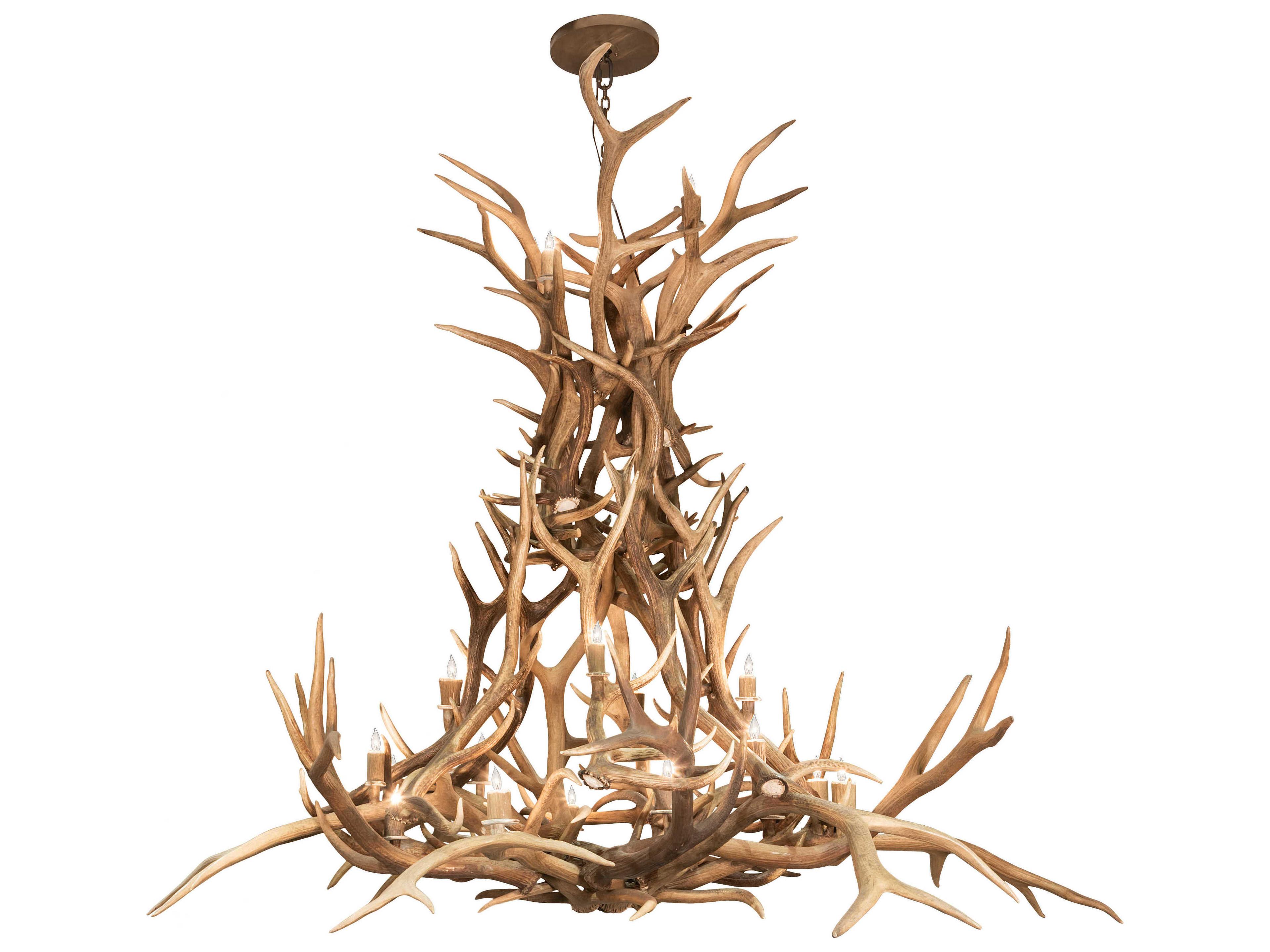 Antlers 20-Light Off White Candelabra Chandelier