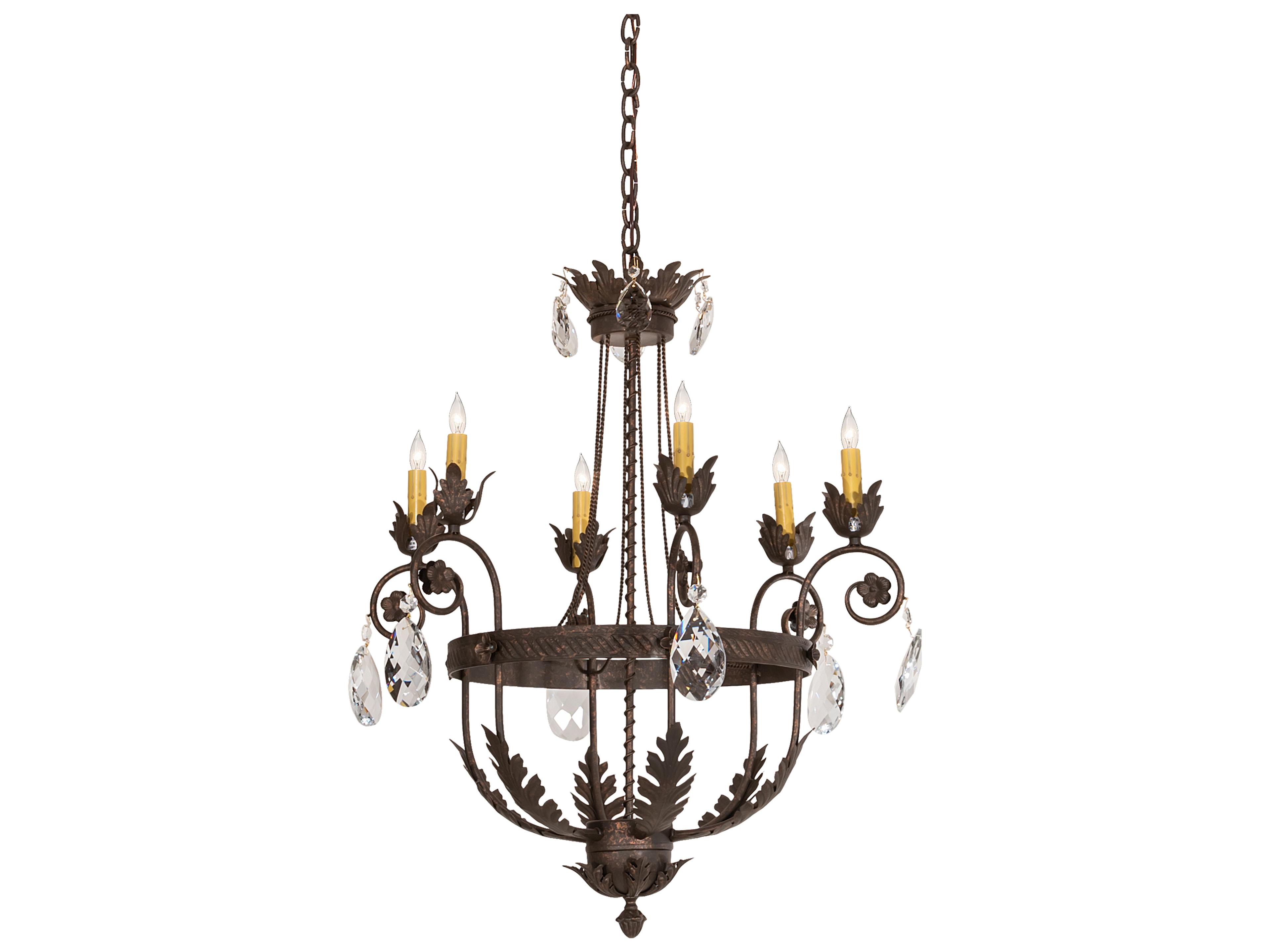 Antonia 6-Light Antique Black Crystal Candelabra Chandelier