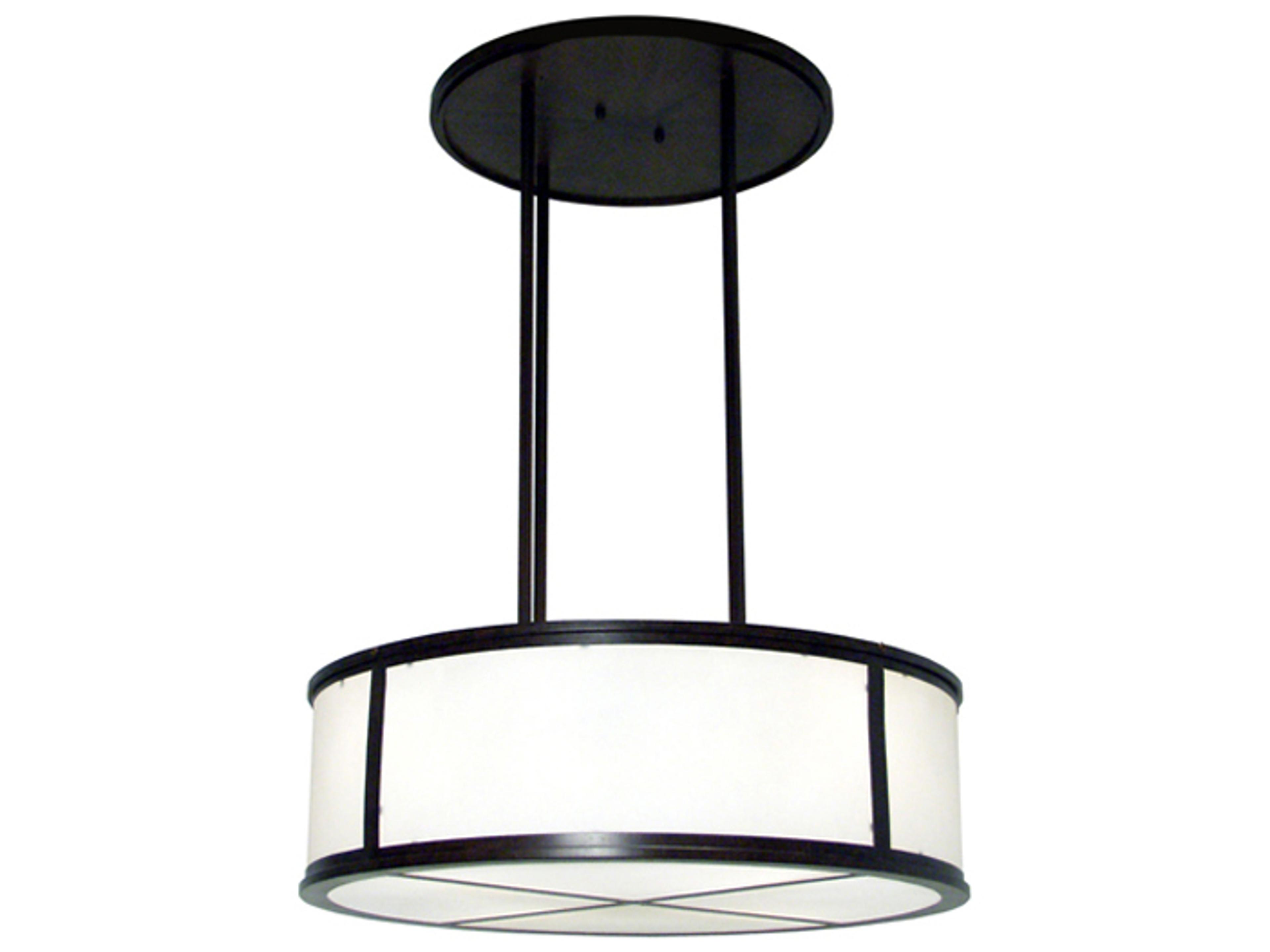 Arcas 4-Light White Black Drum Pendant