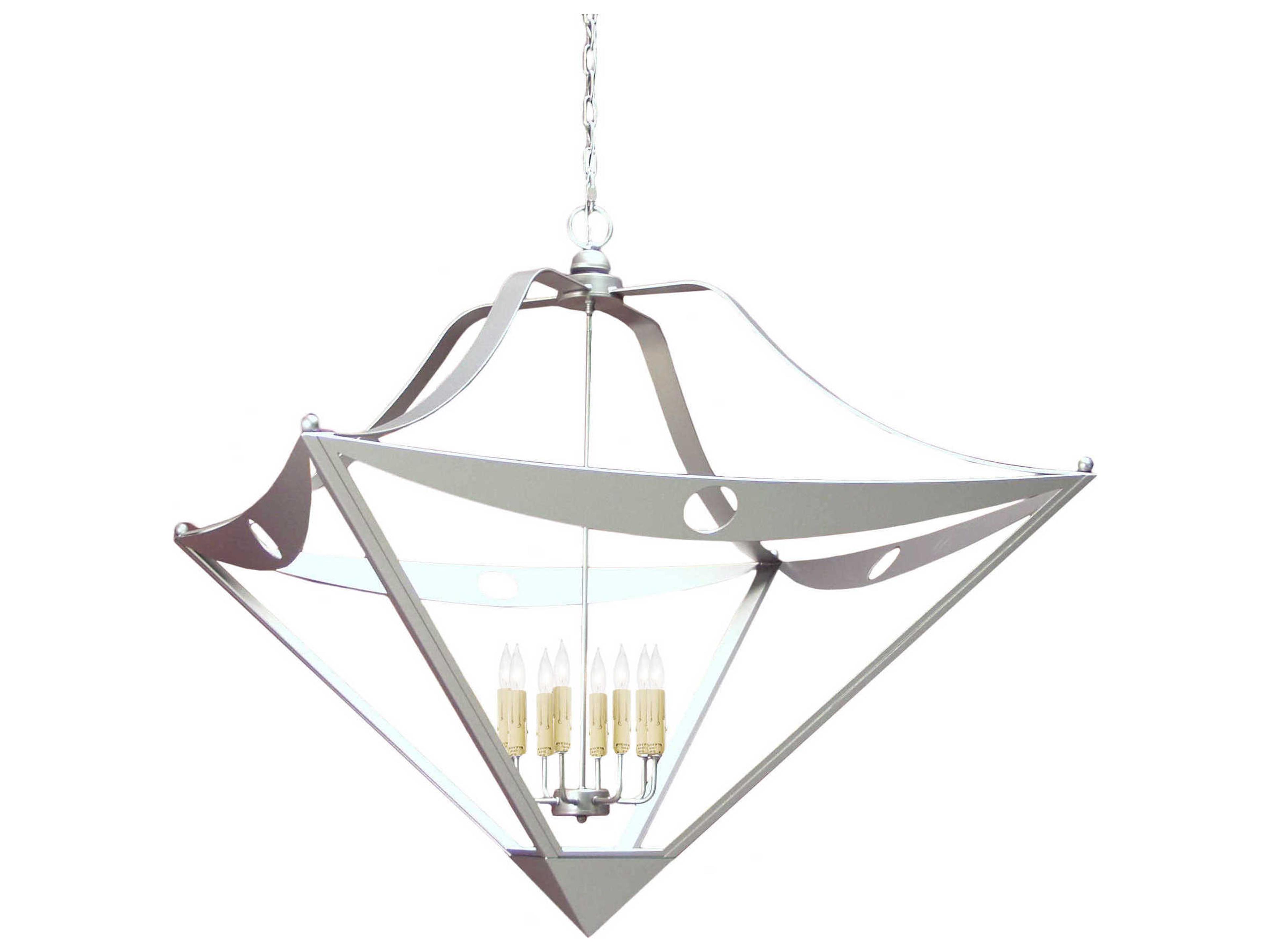 Argus 8-Light Nickel Candelabra Geometric Chandelier