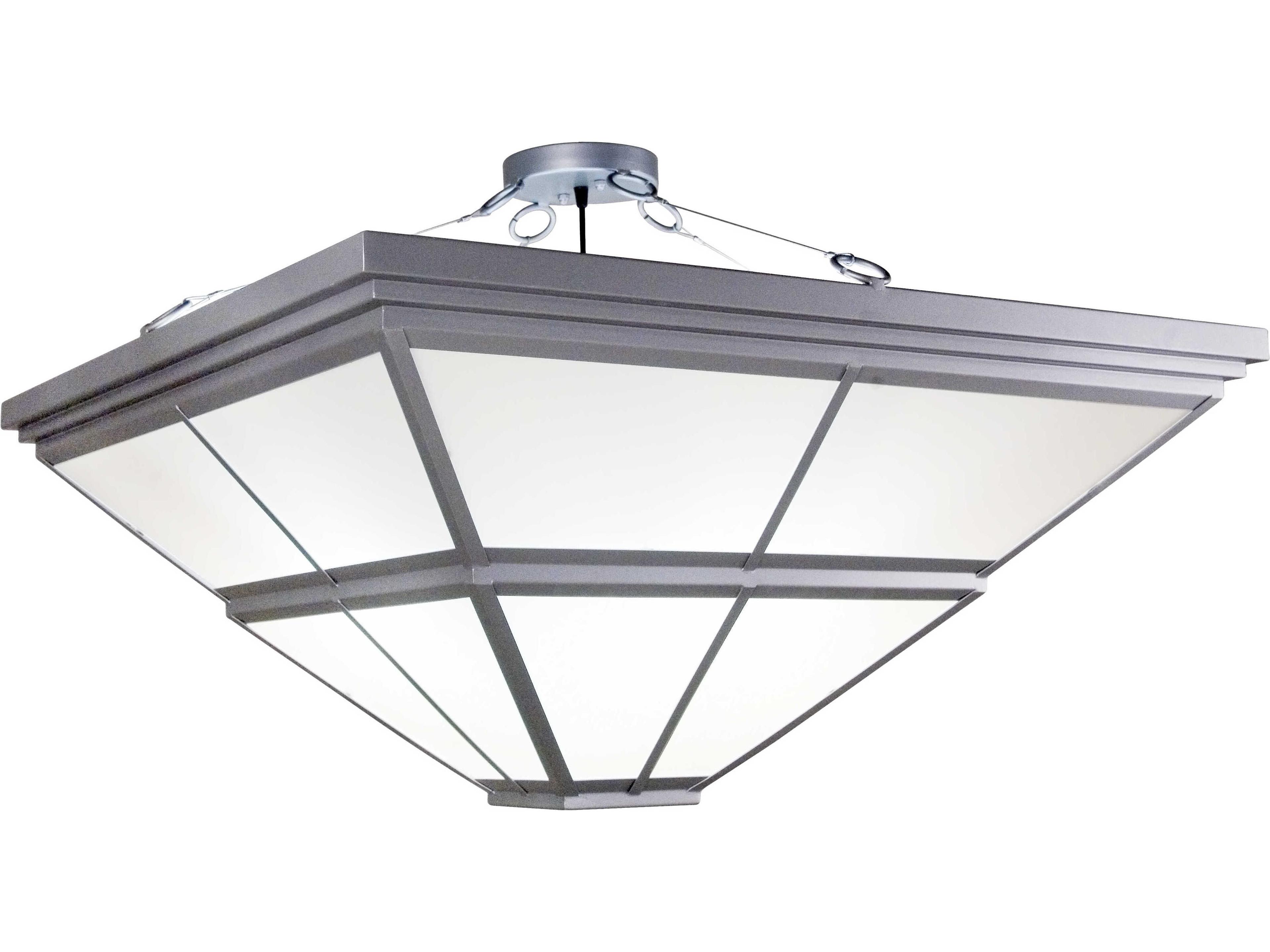 Armin 4-Light White Pewter Geometric Semi Flush Mount
