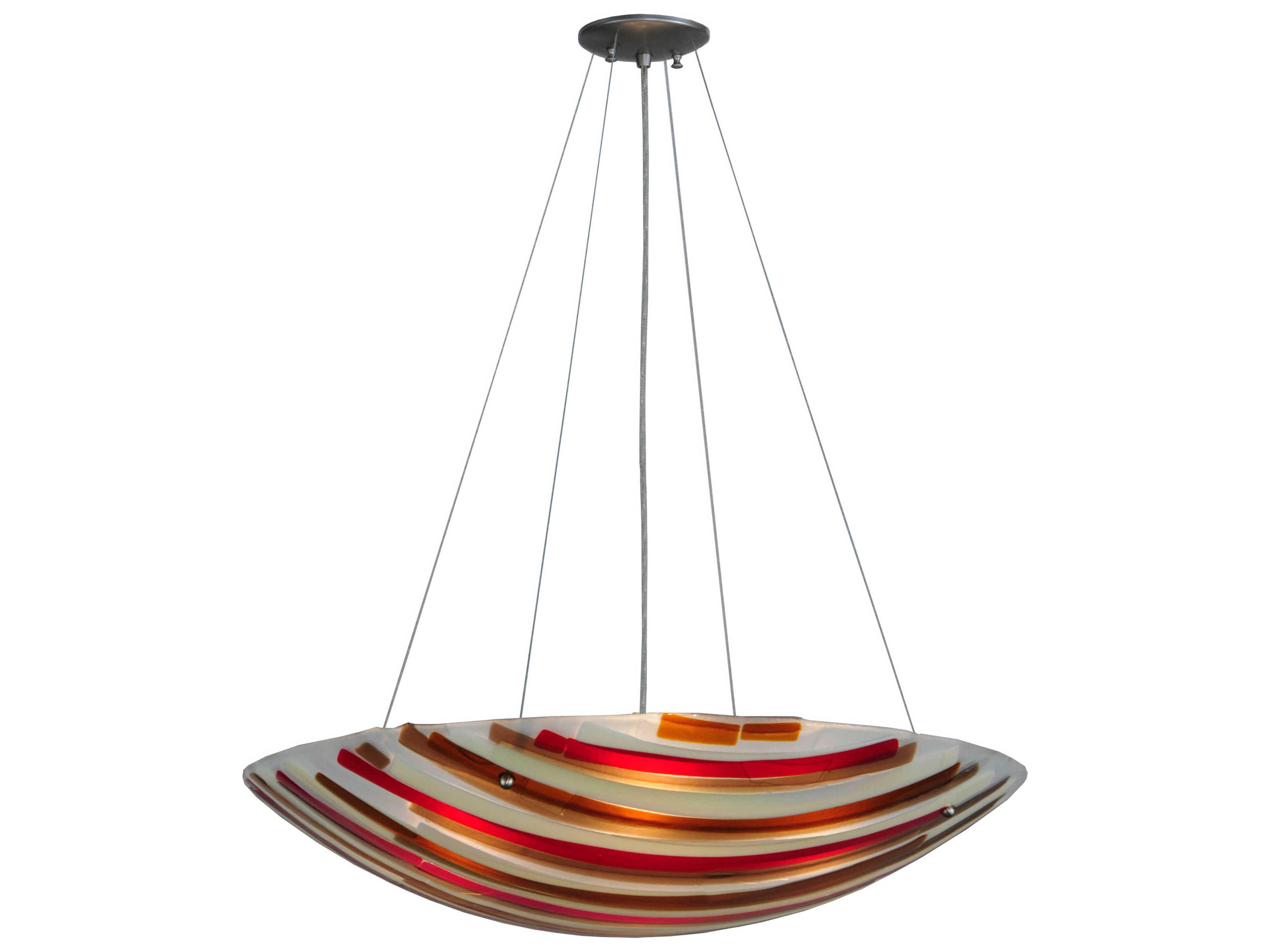 Metro Fusion 4-Light Gray Tiffany Tiered Pendant