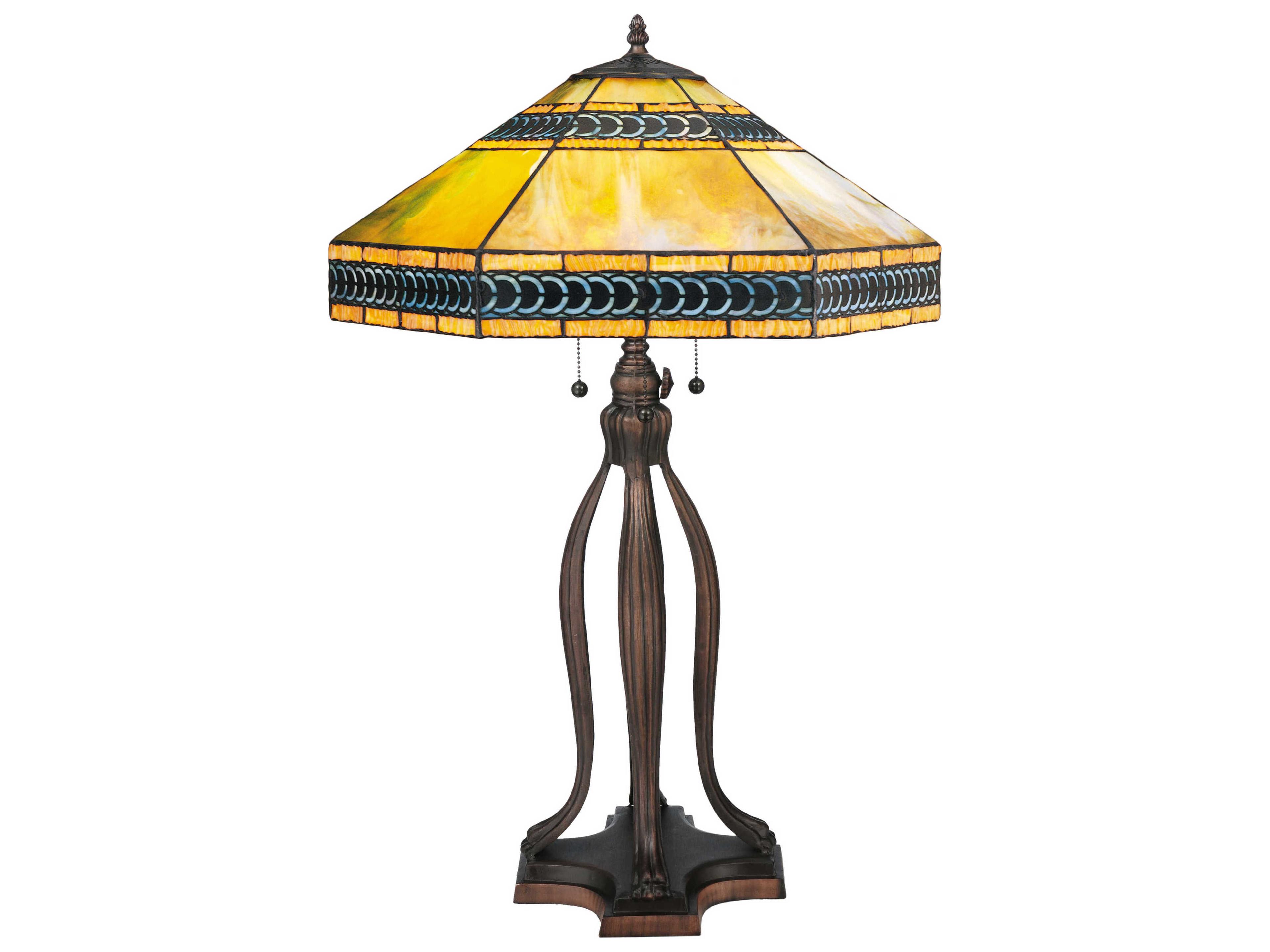 Meyda Cambridge Bronze Glass Tiffany Table Lamp