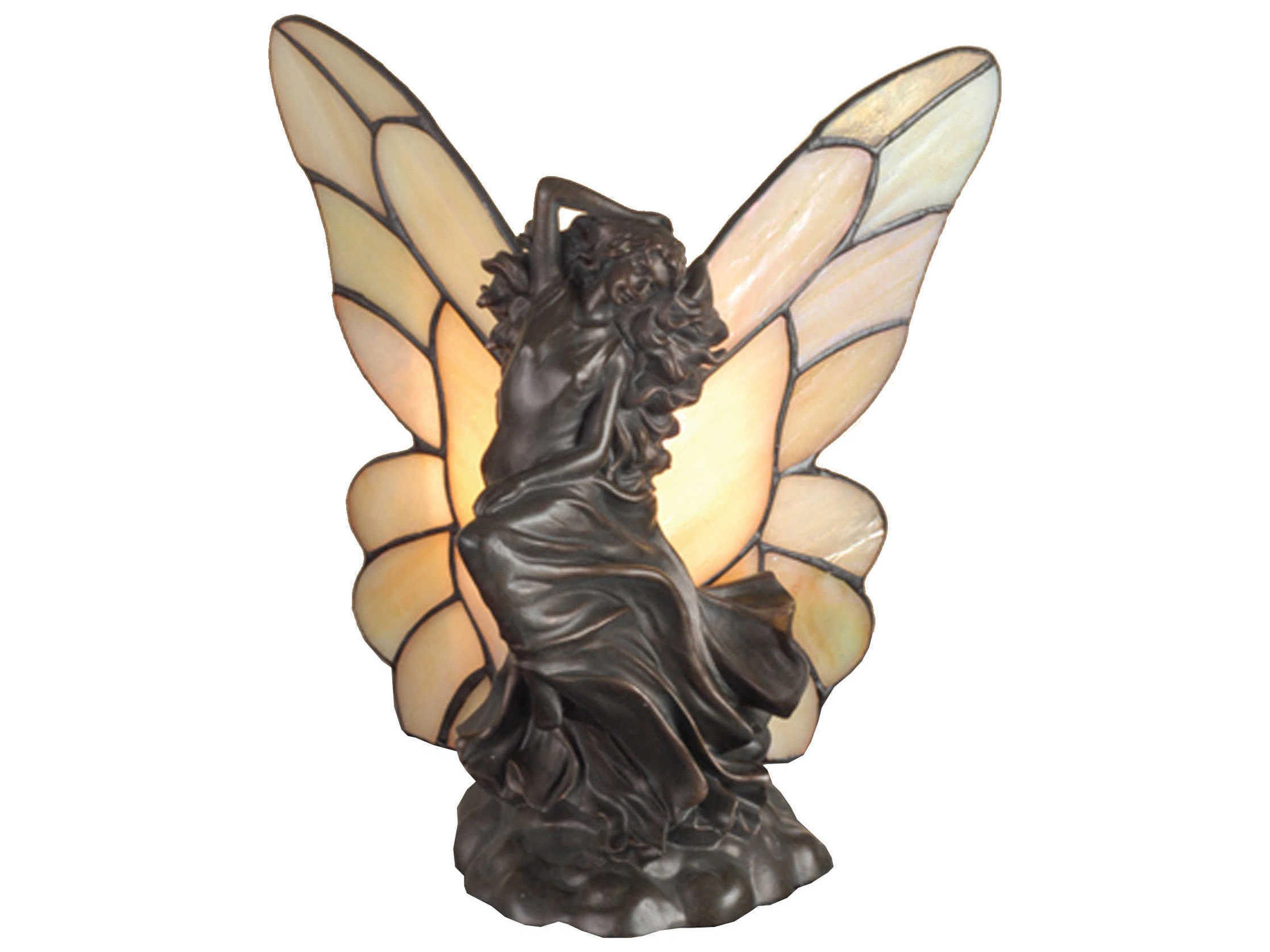 Floating Fairy Accent Bronze Glass Tiffany Table Lamp