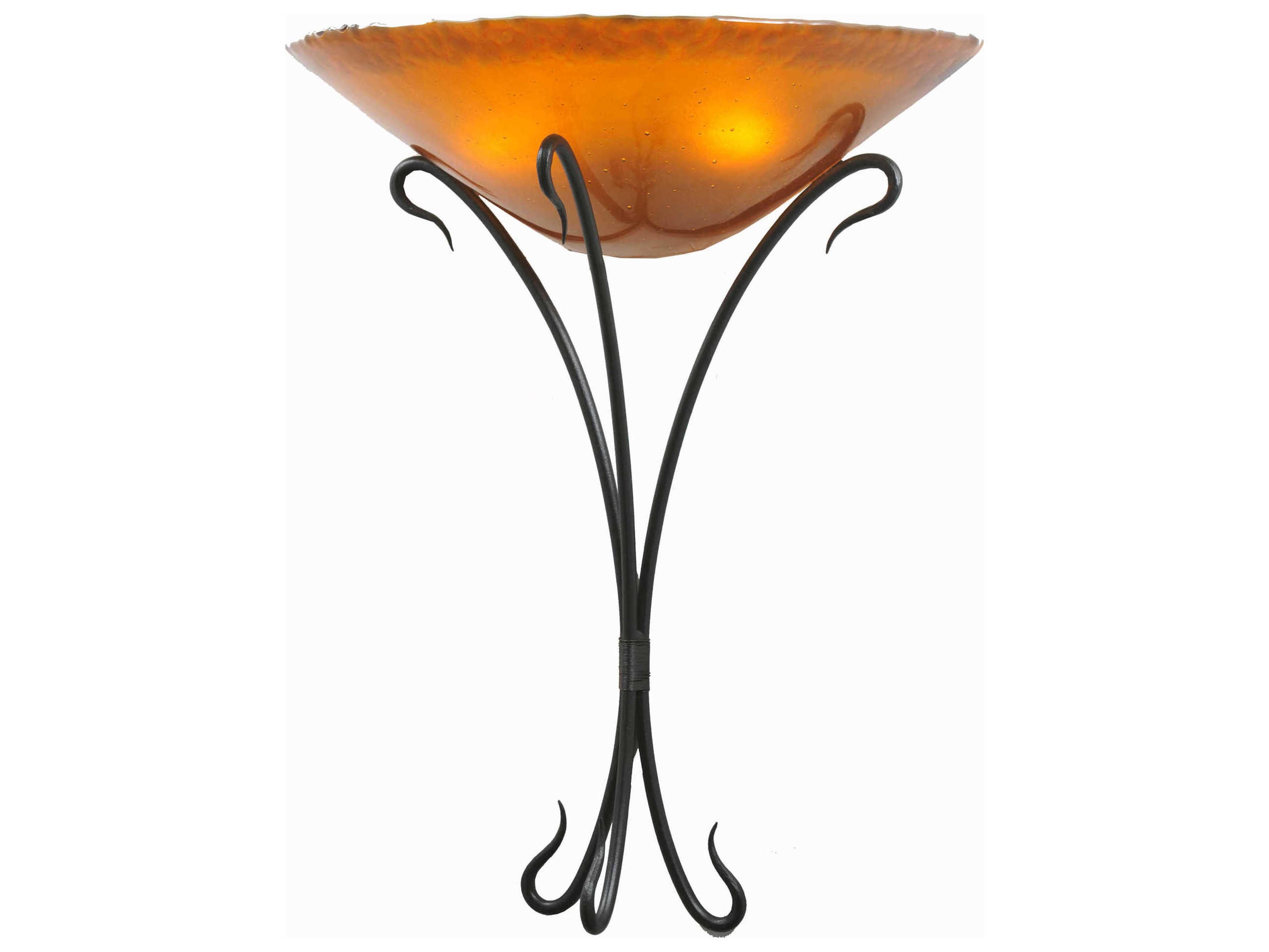 Art Glass 2-Light Bronze Wall Sconce