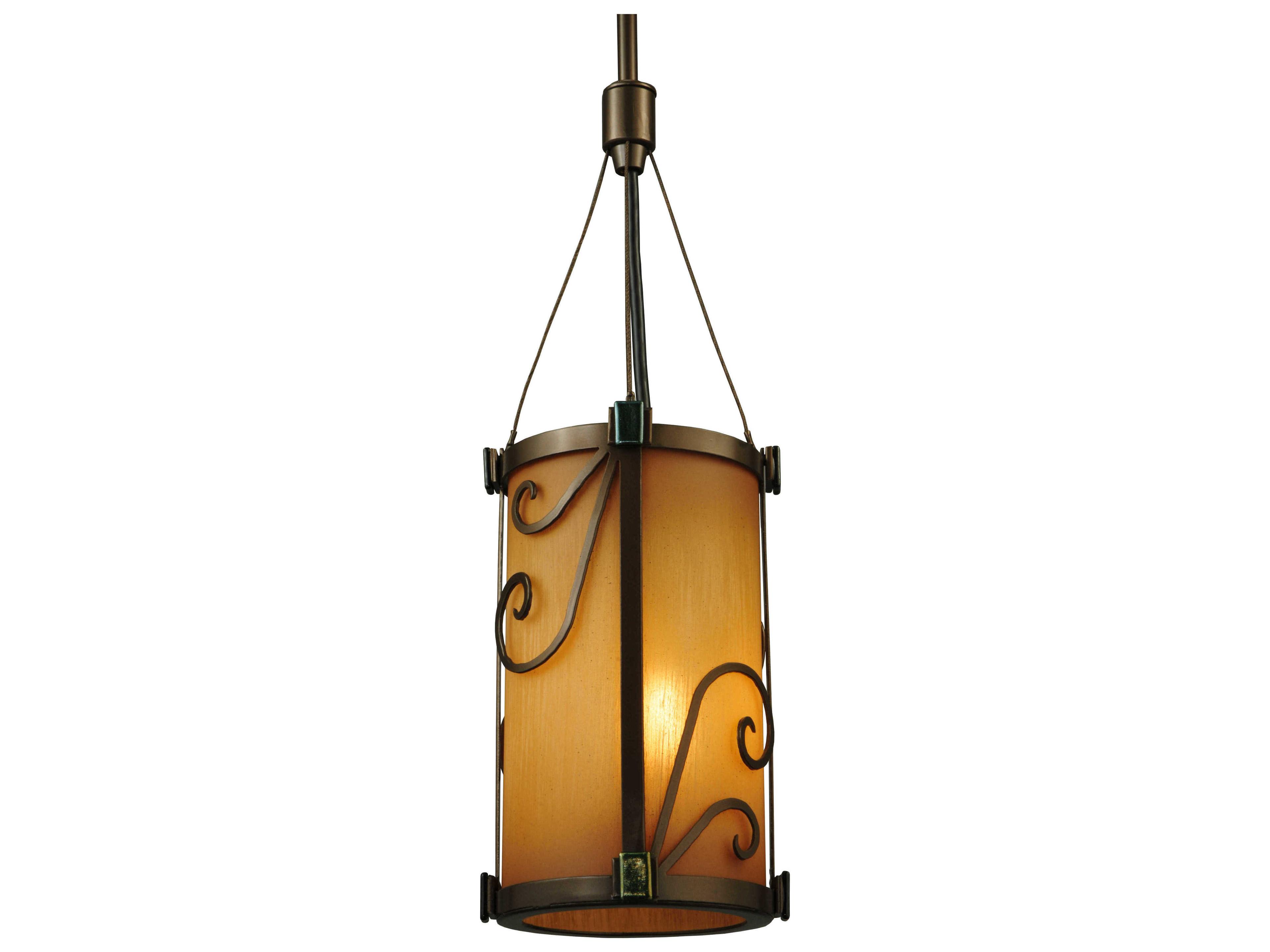 Cilindro 1-Light Brown Cylinder Mini Pendant