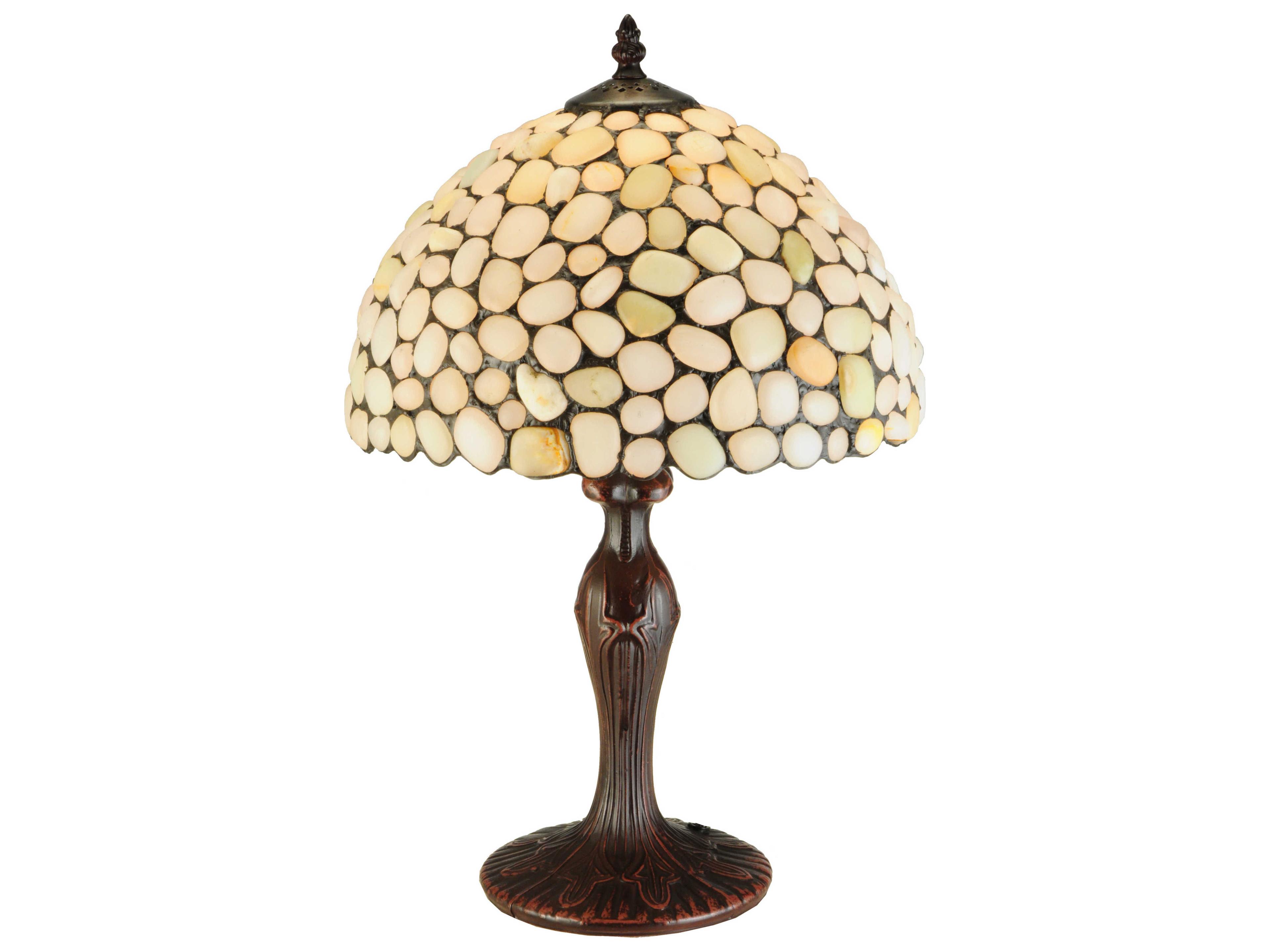 Jasper Opal Beige Bronze Table Lamp