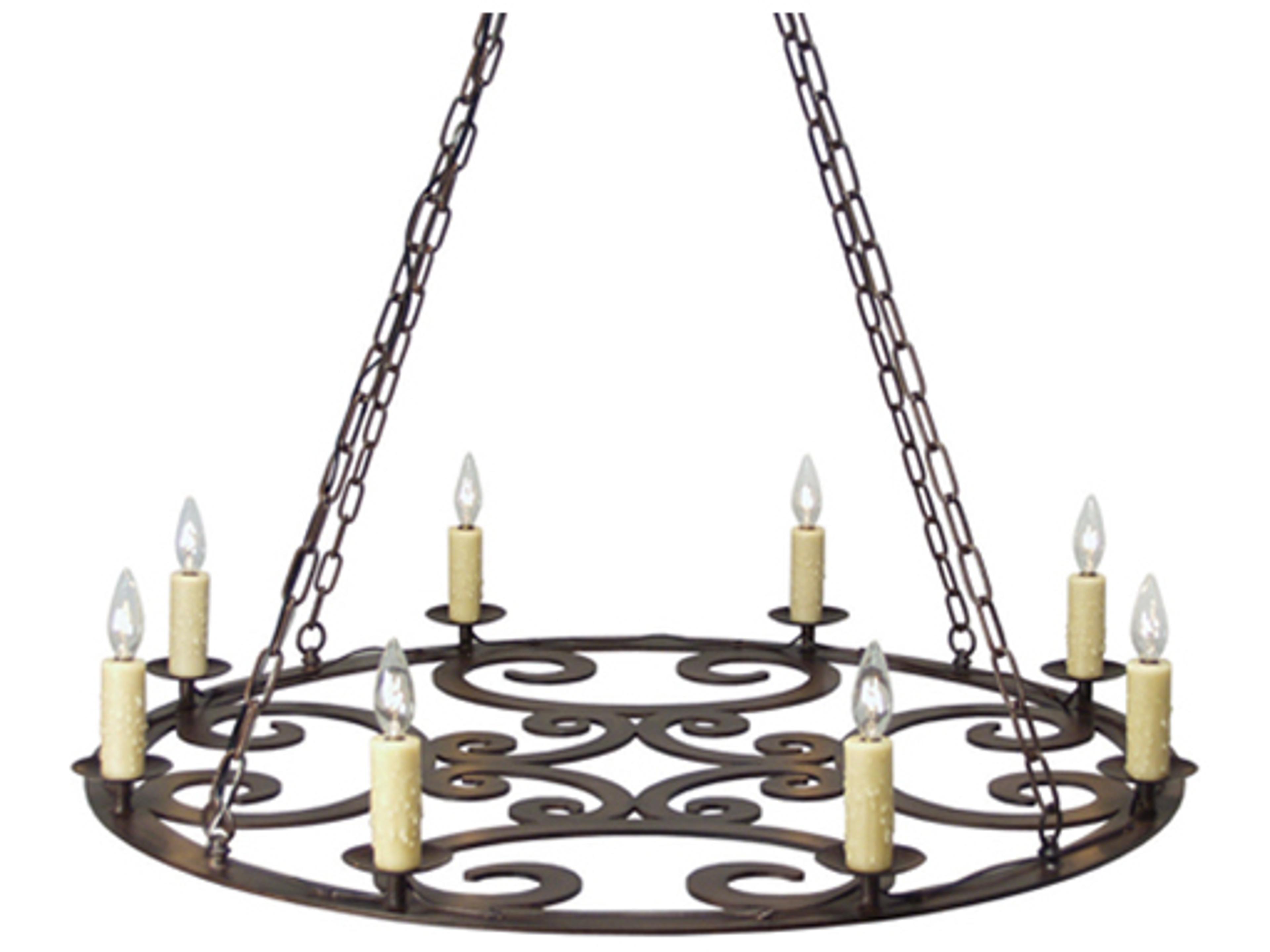Ashley 8-Light Rustic Iron Gray Candelabra Chandelier