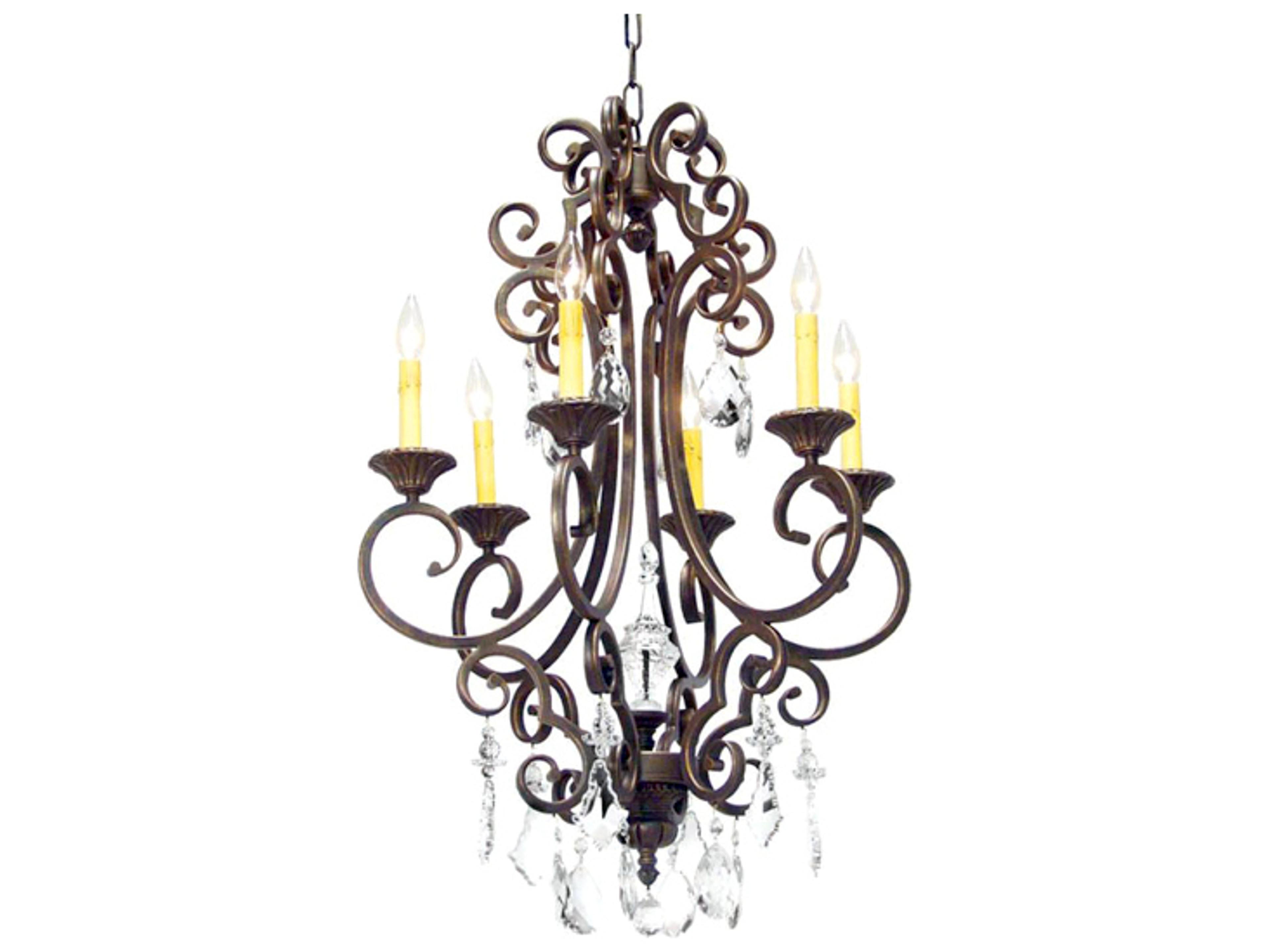 Aumberto 6-Light Gilded Tobacco Brown Crystal Candelabra Chandelier