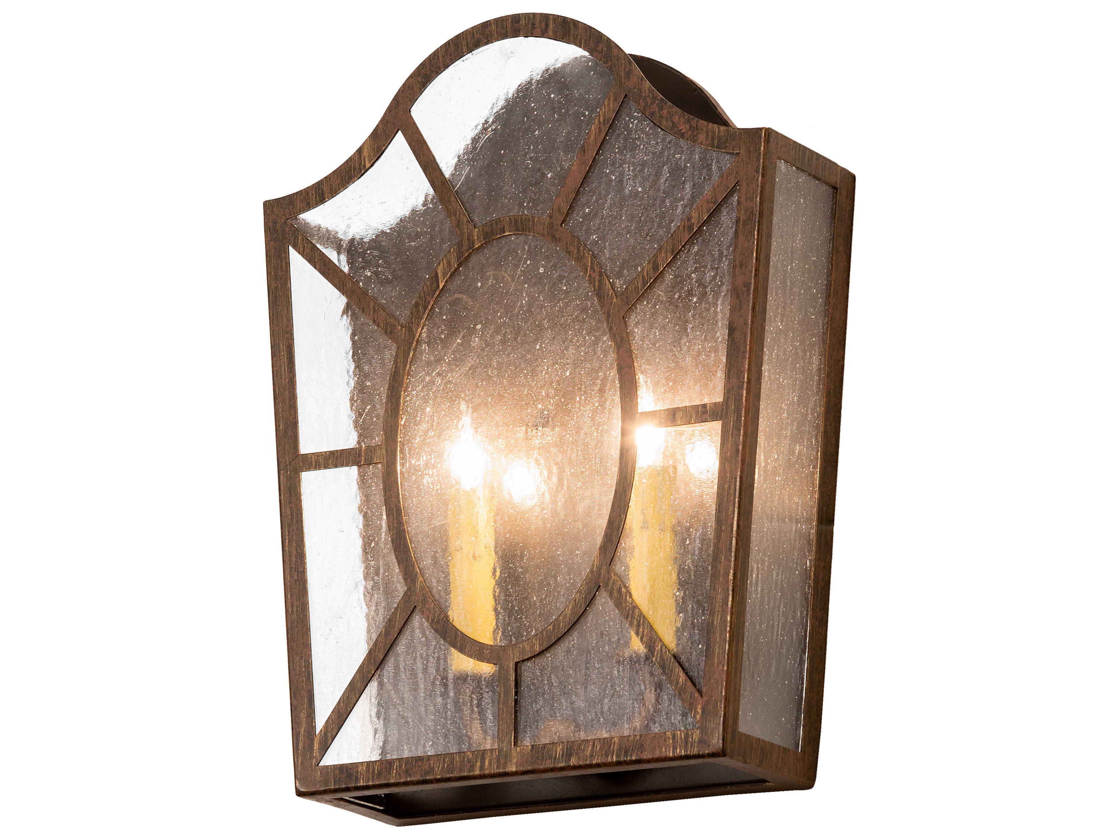 Austin 2-Light Cortez Gold Black Glass Wall Sconce