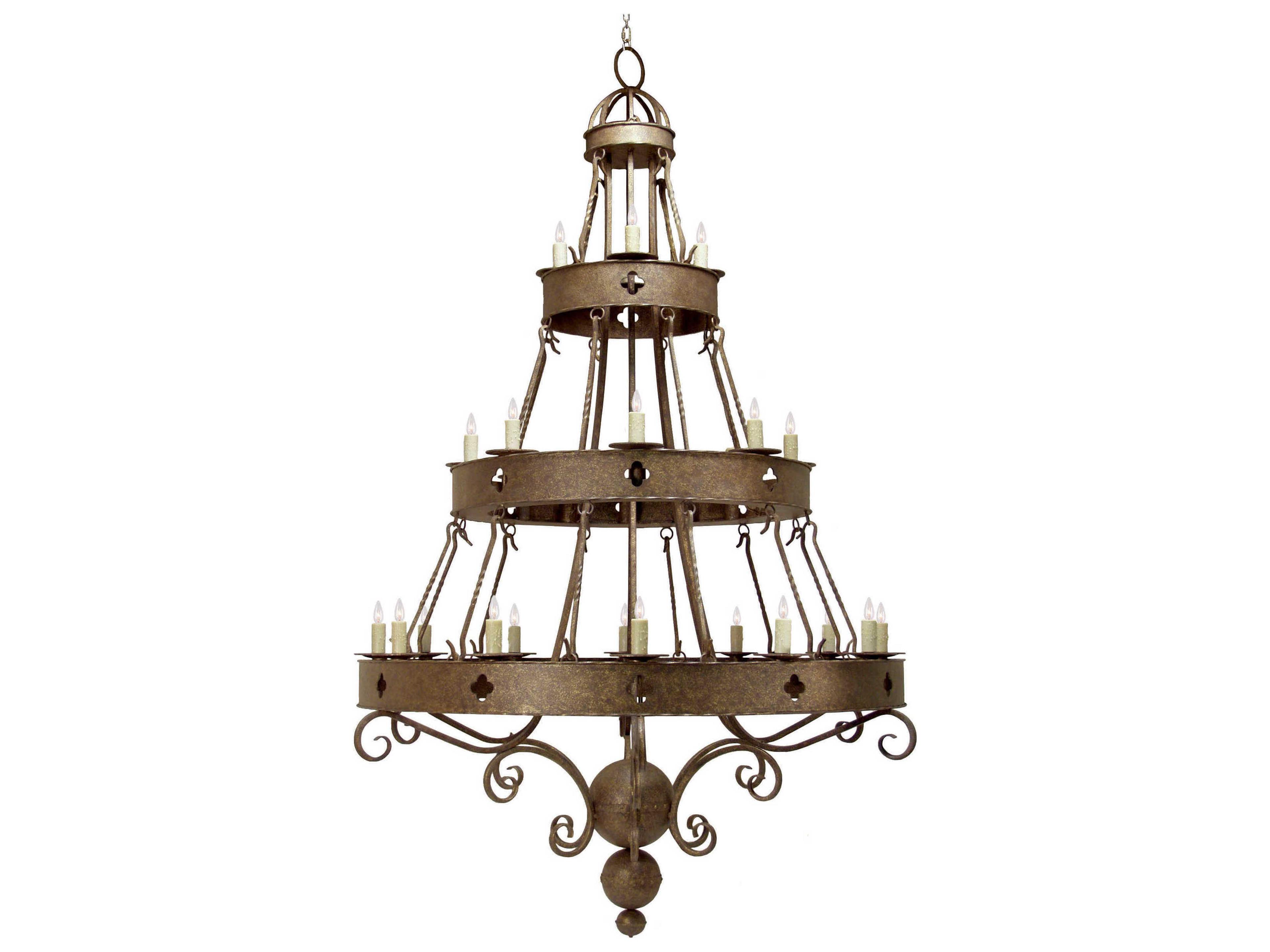 Avila 60-Light Dark Smoke Gray Candelabra Tiered Chandelier