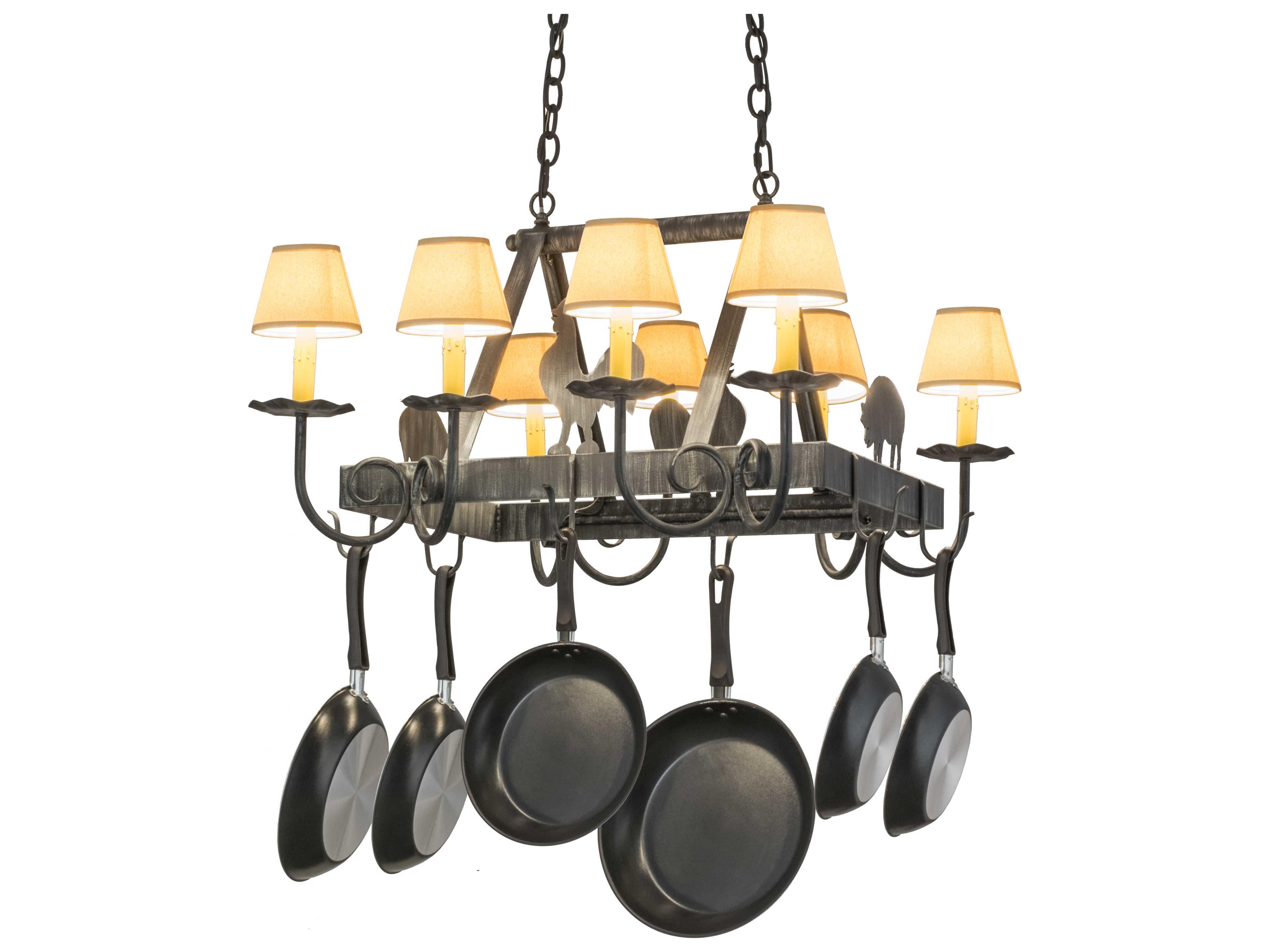 Barn Animals Antique Iron Gate Black Island Pendant