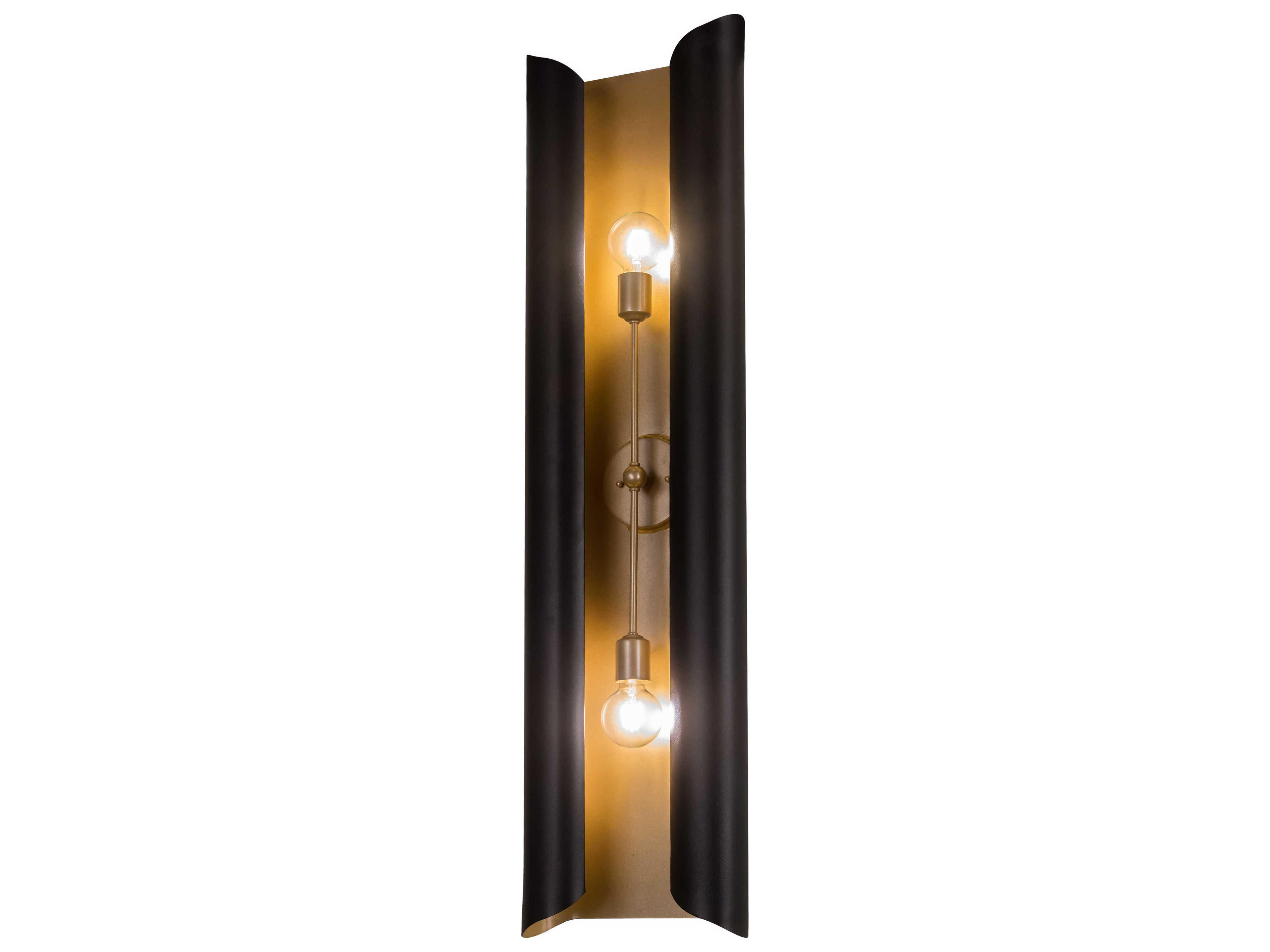Beaumont 2-Light Black Gold Wall Sconce