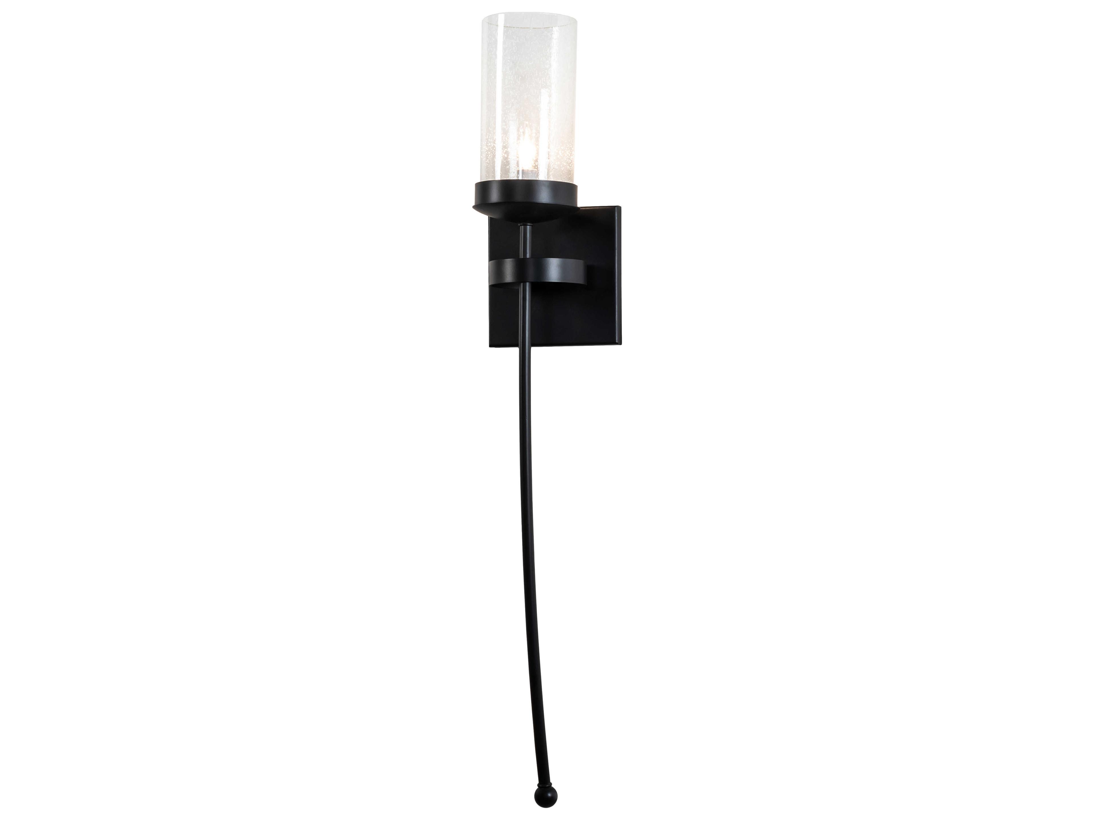 Bechar 1-Light Solar Black Glass LED Wall Sconce