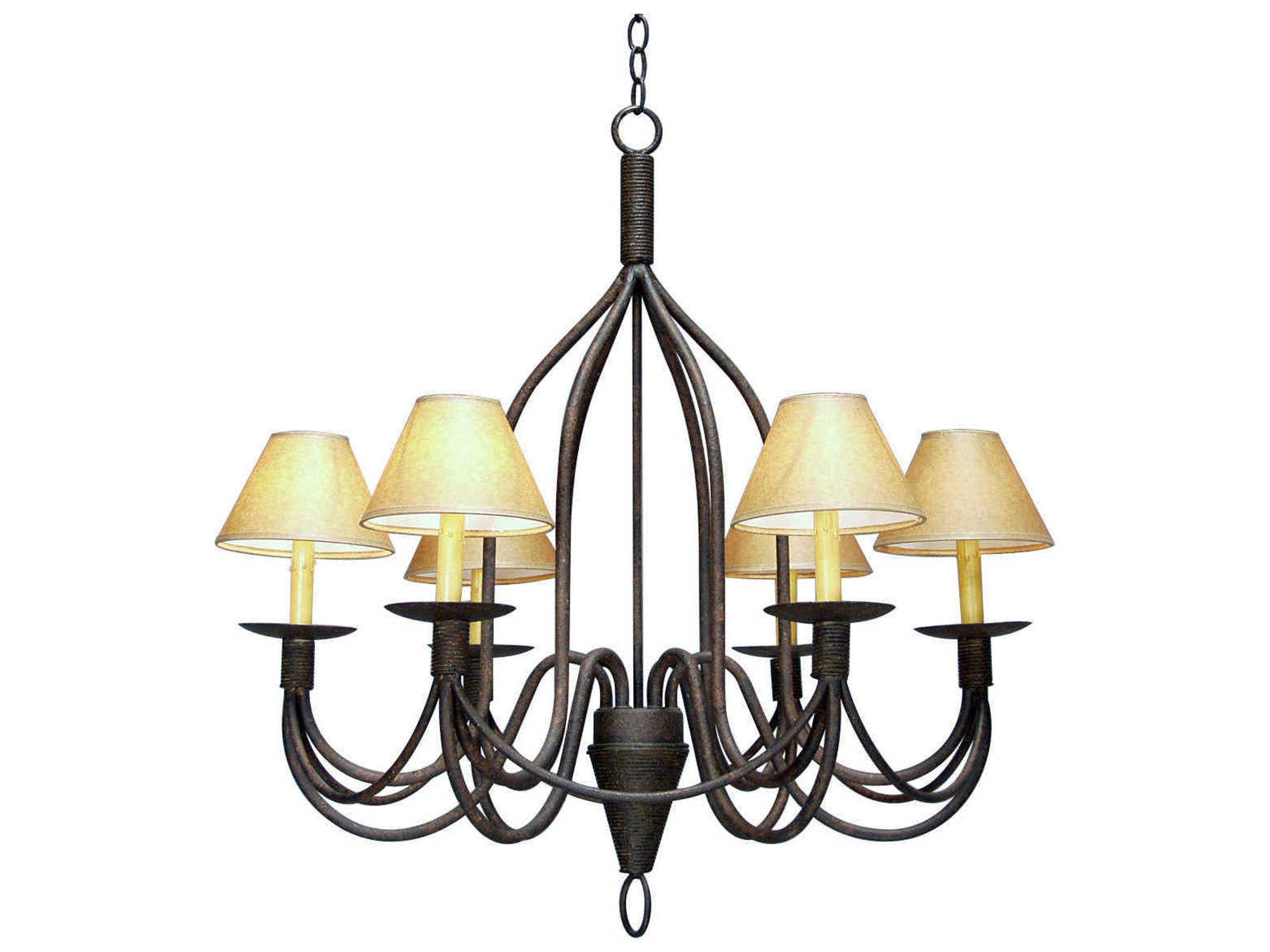 Bell 6-Light Rusty Nail Gray Empire Chandelier