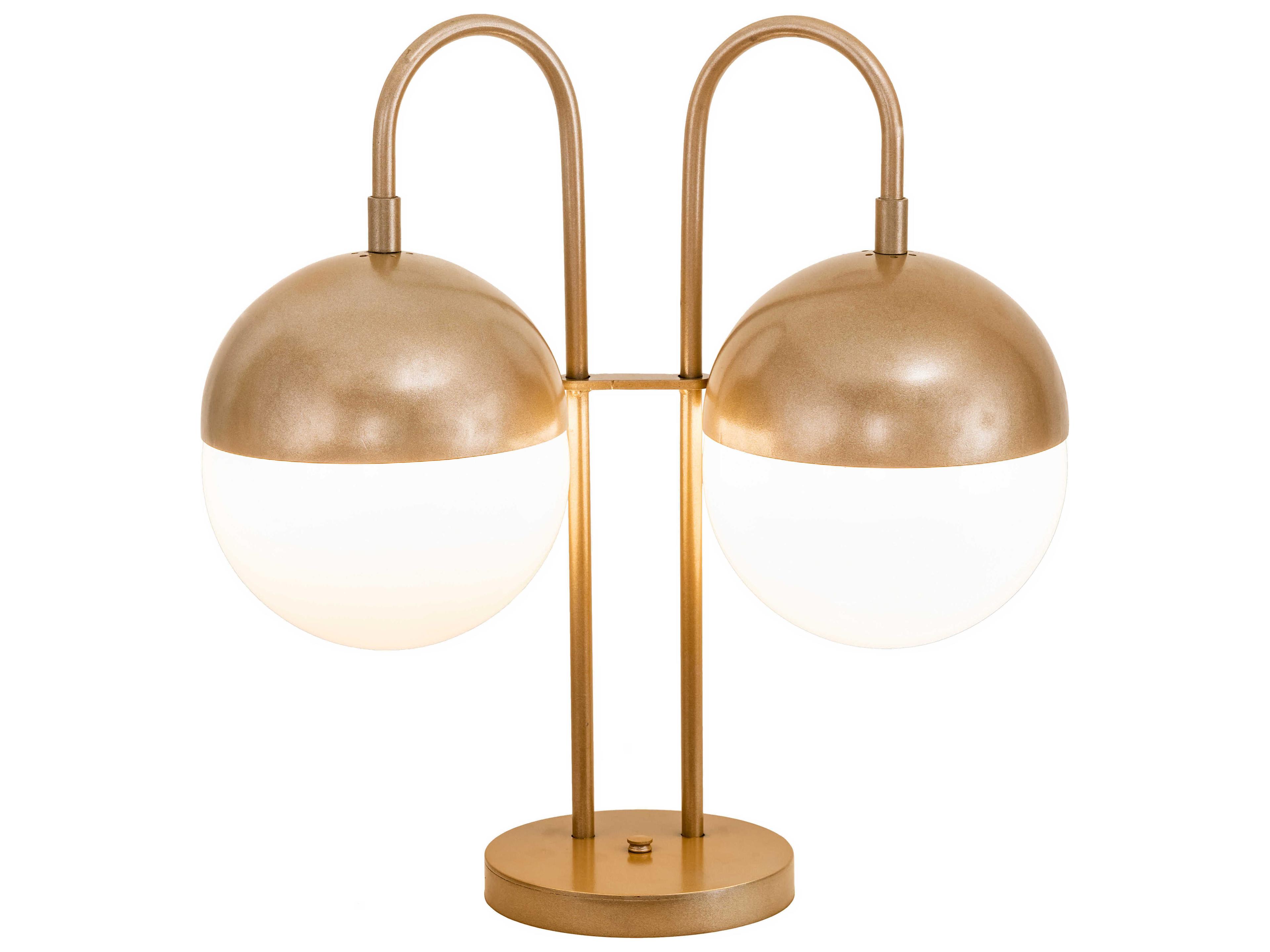 Bola Glass Champagne Metallic Gold Desk Lamp
