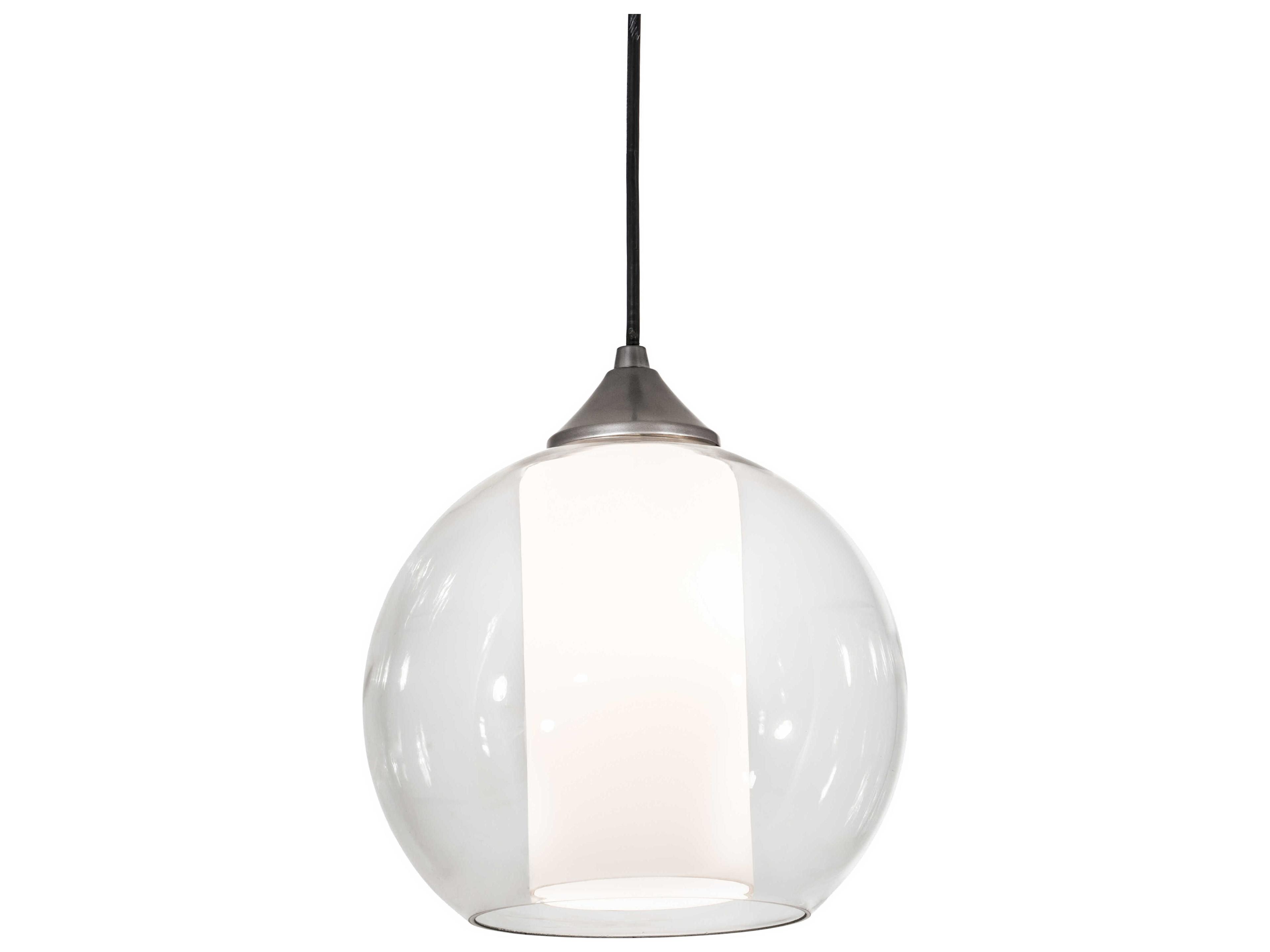 Bola 1-Light Brushed Nickel Clear Glass Globe Mini Pendant
