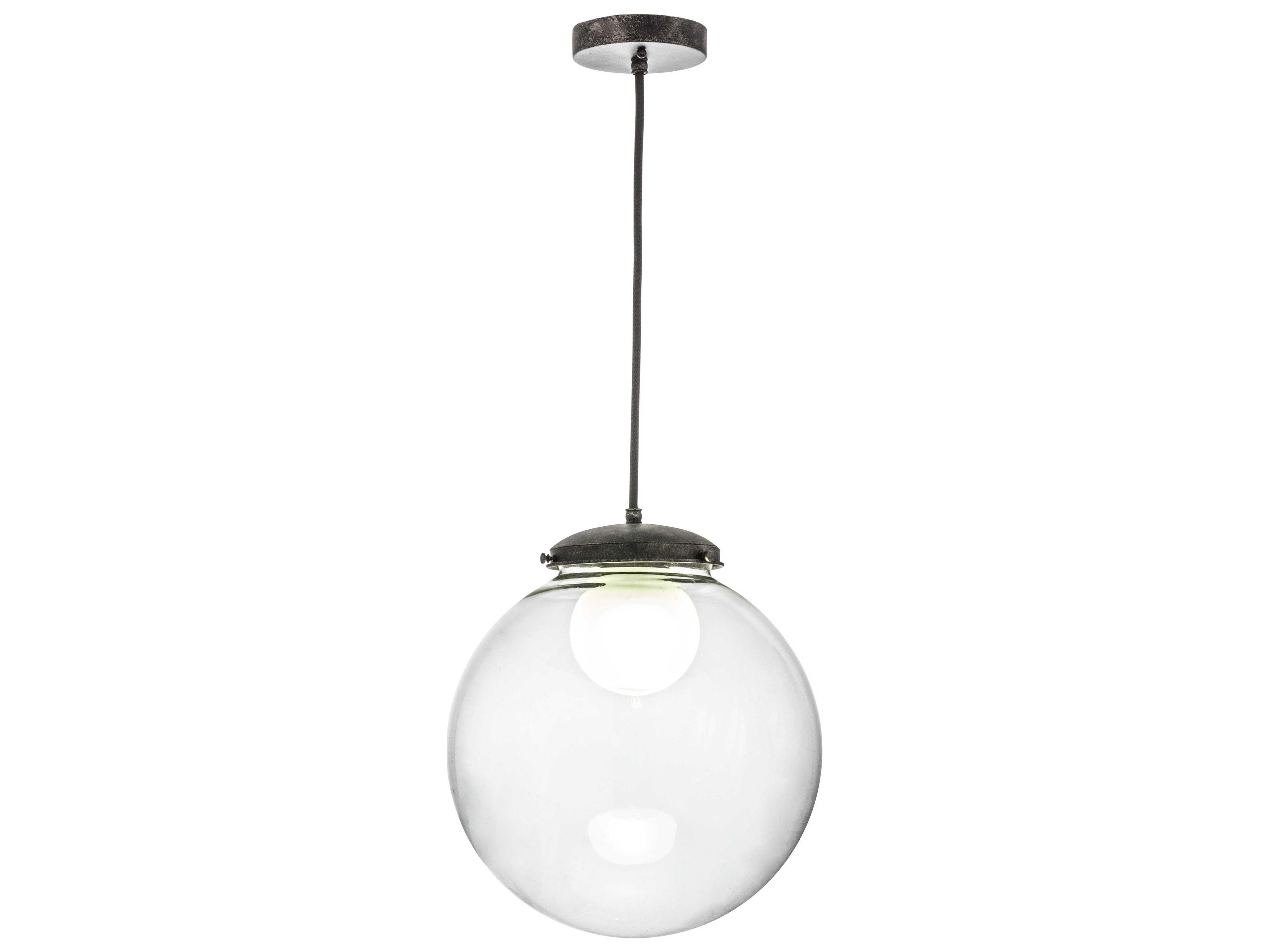 Bola 1-Light Gray Glass Globe Pendant